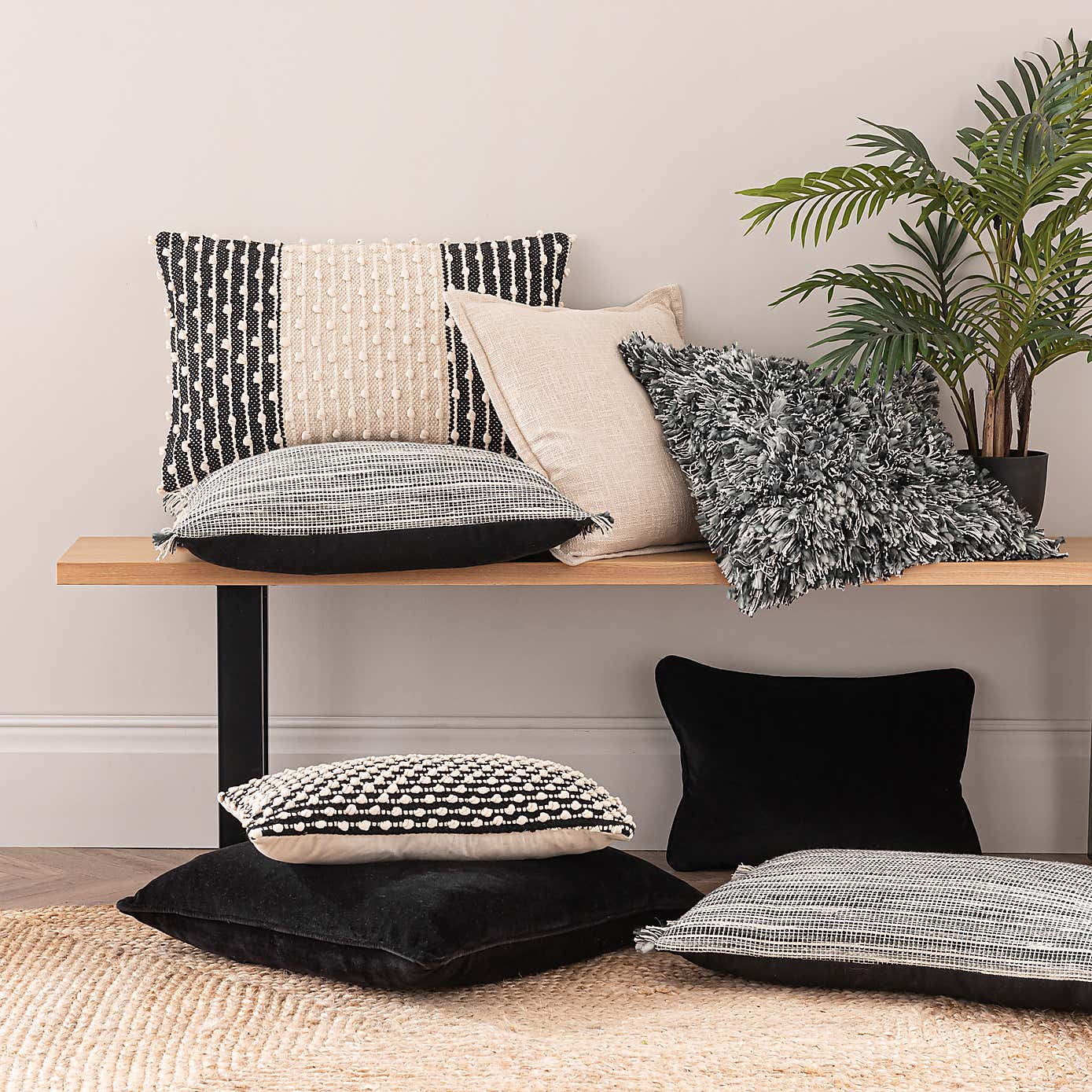 Westcott Cotton Velvet Slub Square Cushion