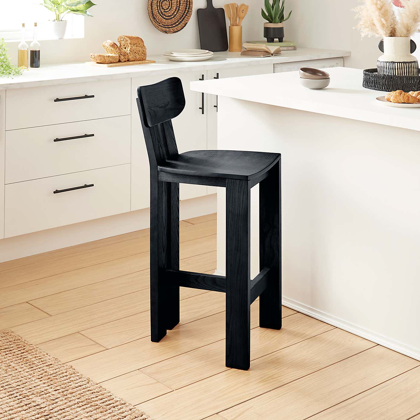 Cairo Stained Ash Counter Height Bar Stool