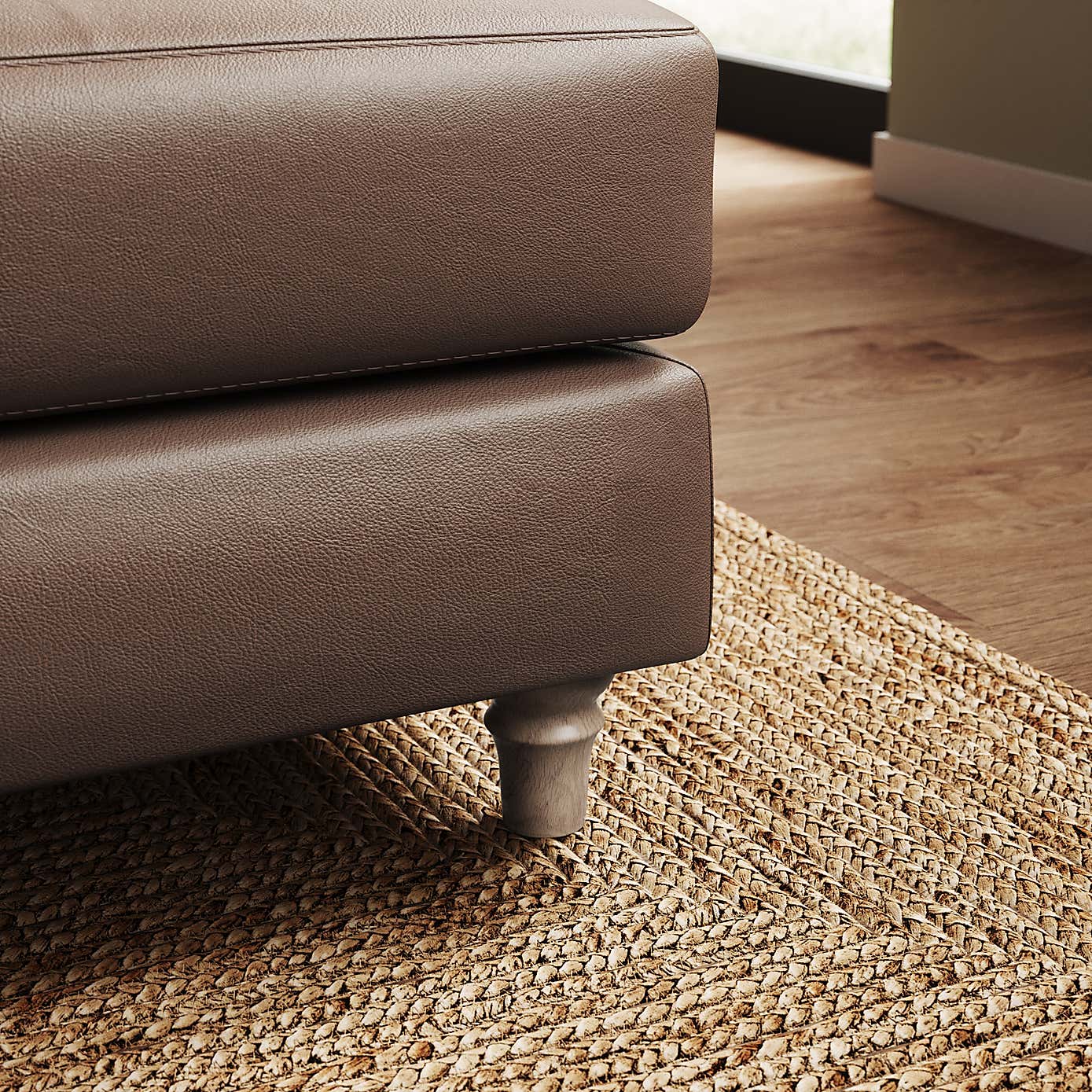 Flori Classic Leather Footstool