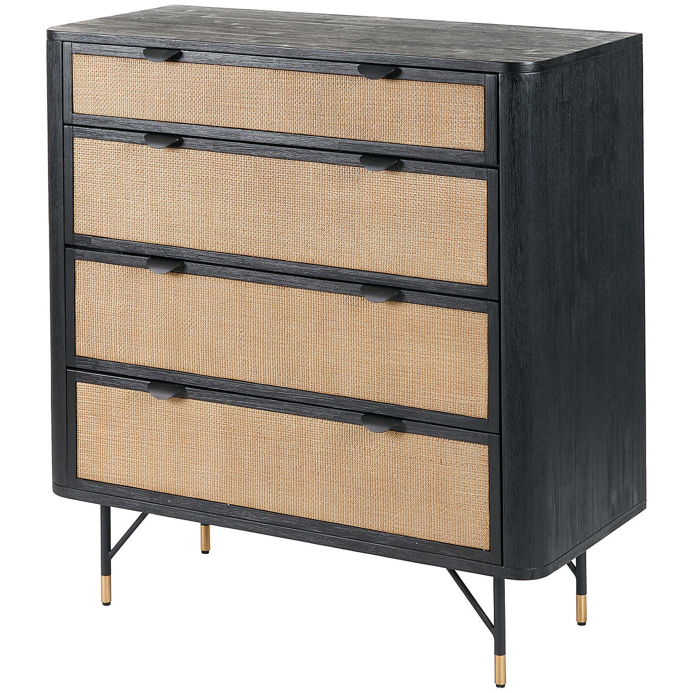 Fiji 4 Drawer Chest, Acacia Wood and Rattan
