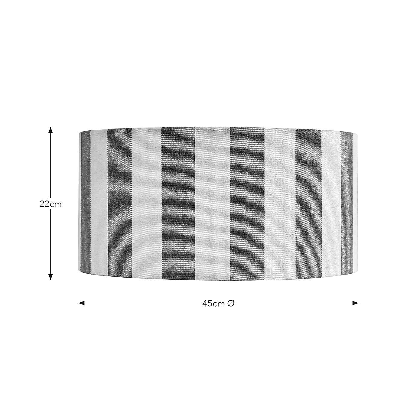 Beatrice Stripe Shallow Drum Lamp Shade