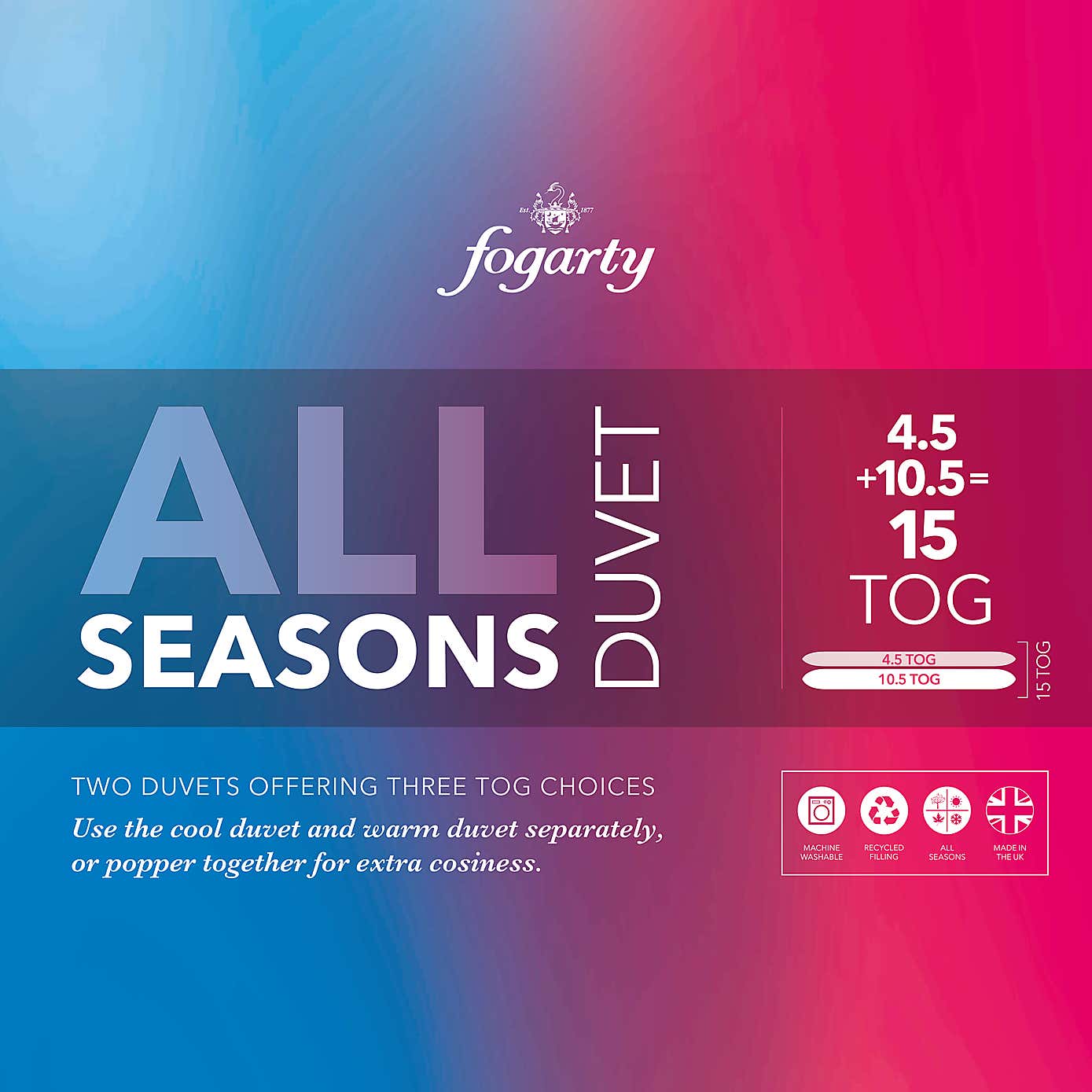 Fogarty All Seasons 15 Tog Duvet