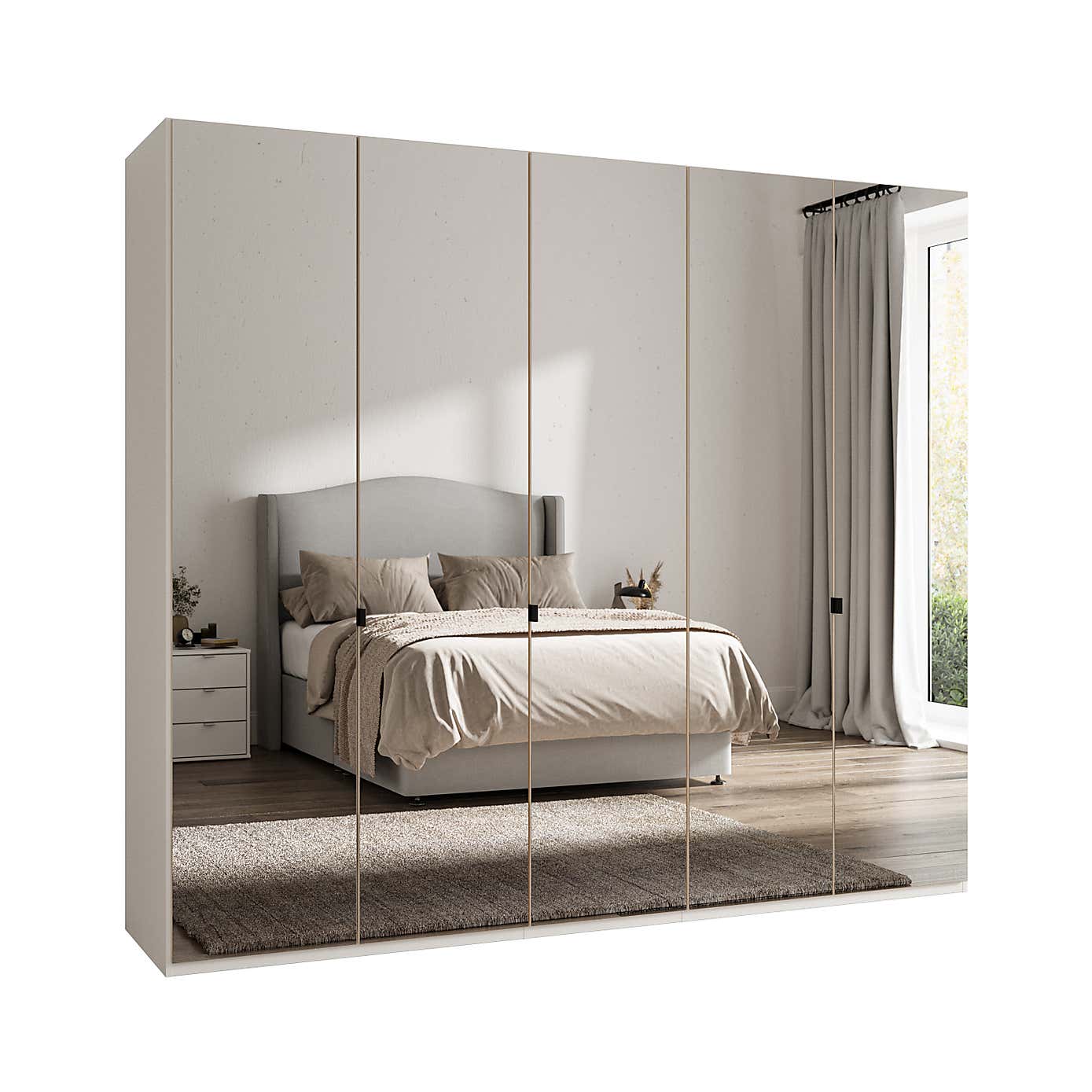 Wiemann Kahla 5 Door Mirrored Wardrobe