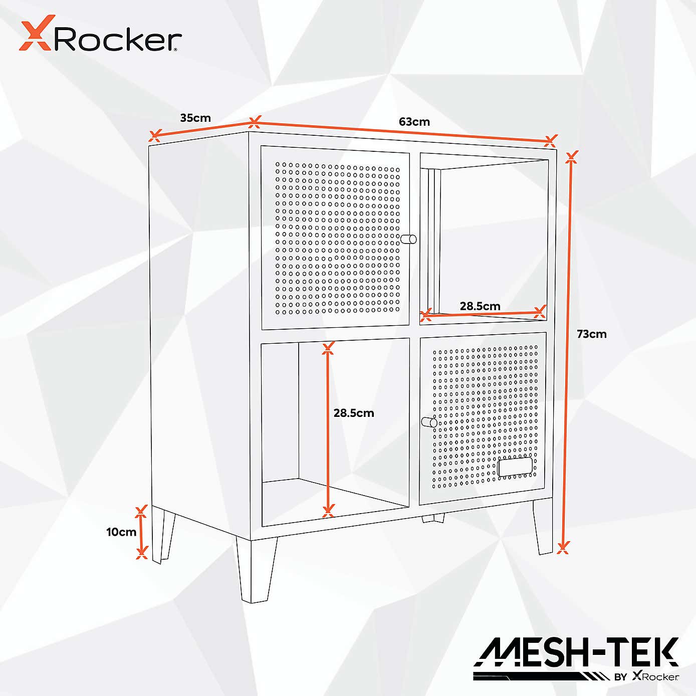 X Rocker Mesh Tek 4 Cube Storage Unit