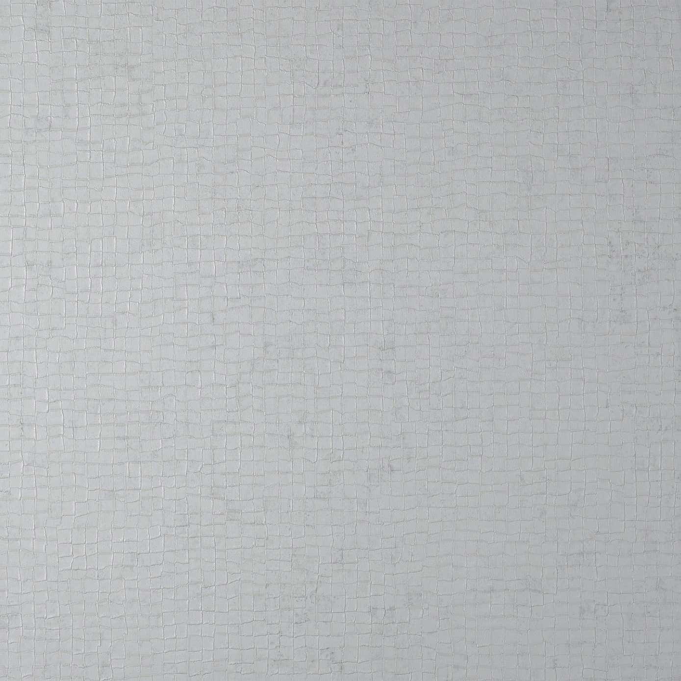 Mosaic Embossed Silver Wallpaper