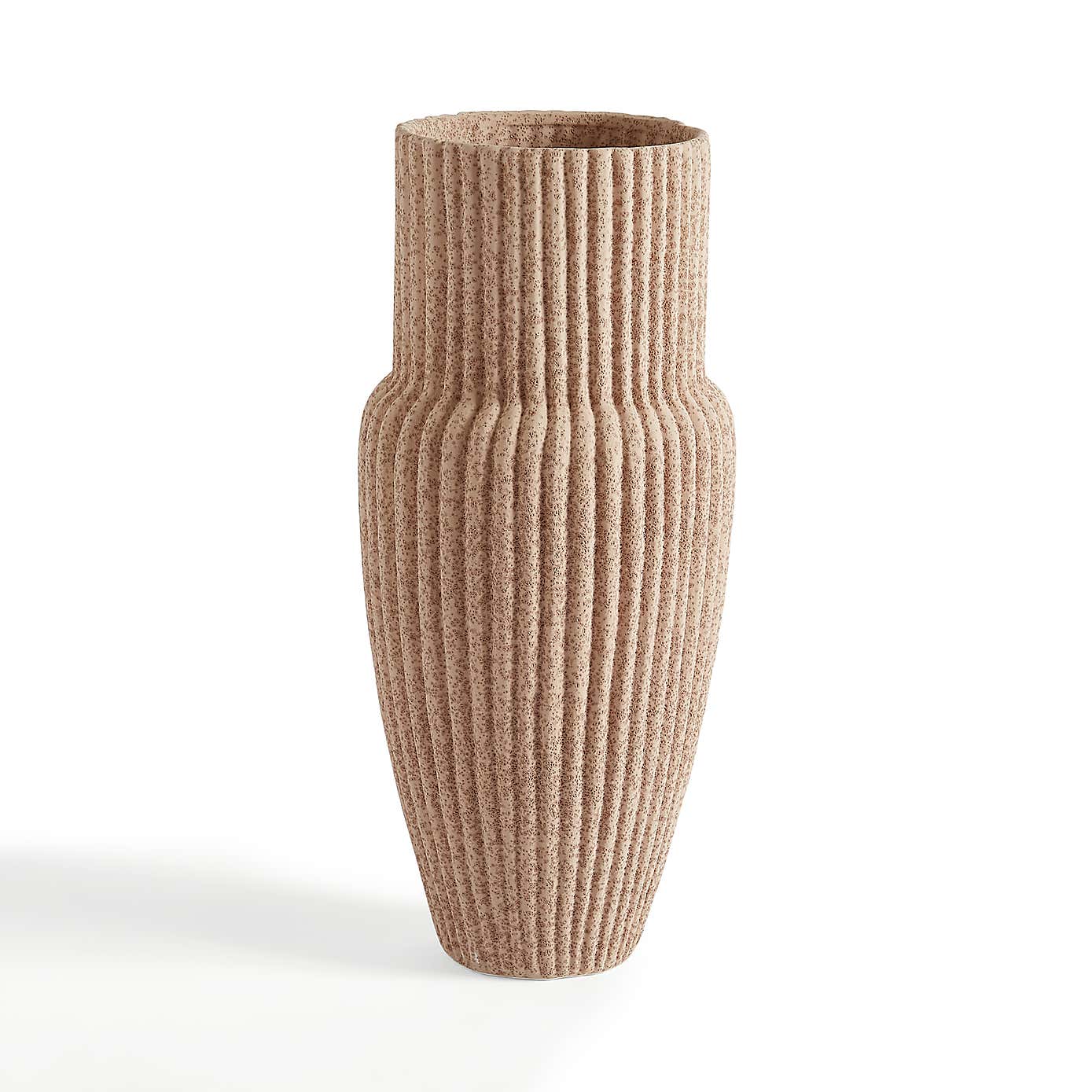 Ribbed Stone Vase