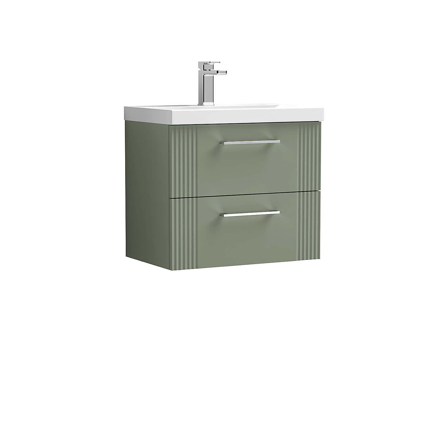 Deco Wall Mounted 2 Drawer Vanity Unit with Basin