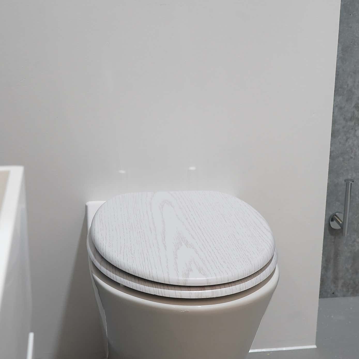 White Oak Effect Toilet Seat