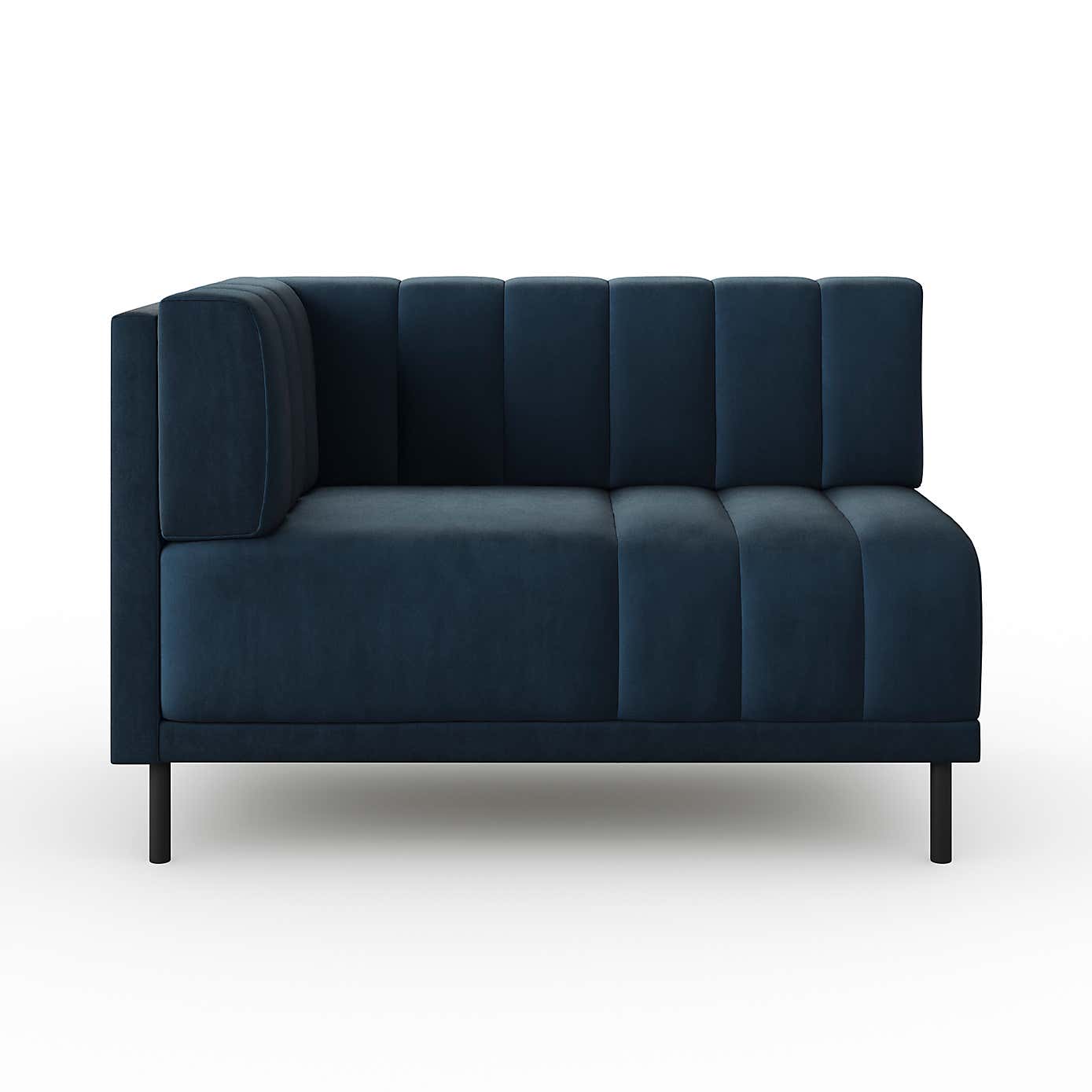 Amali Corner Dining Bench, Matte Plush Velvet