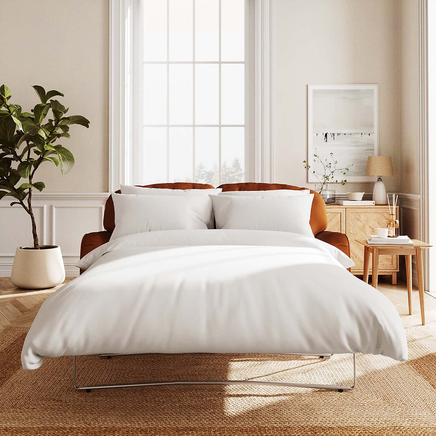 Martha Matte Plush Velvet 2 Seater Double Sofa Bed