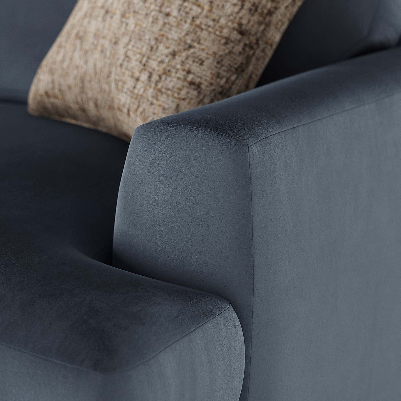 Lawson Matte Plush Velvet 4 Seater Sofa