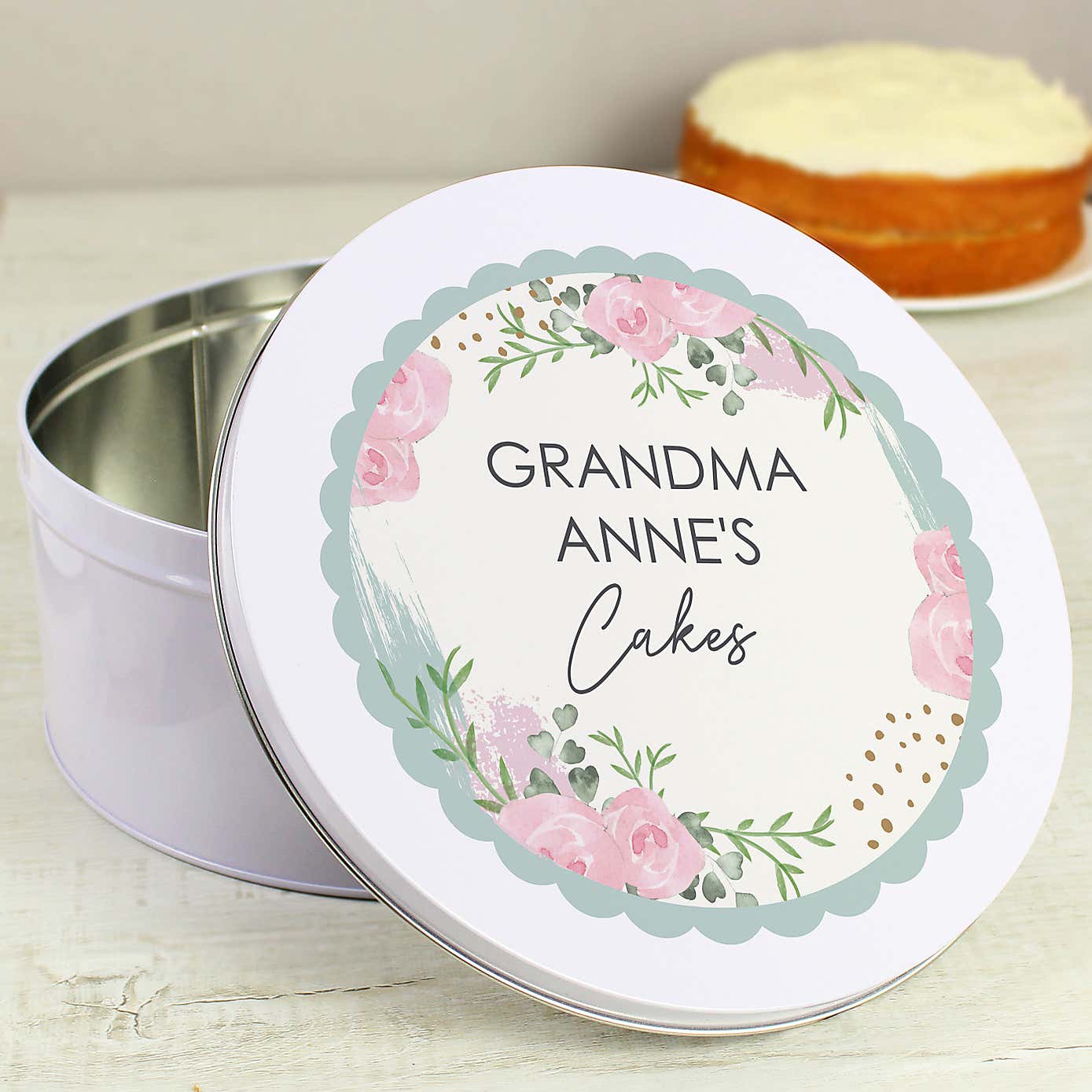 Personalised Rose Cake Tin