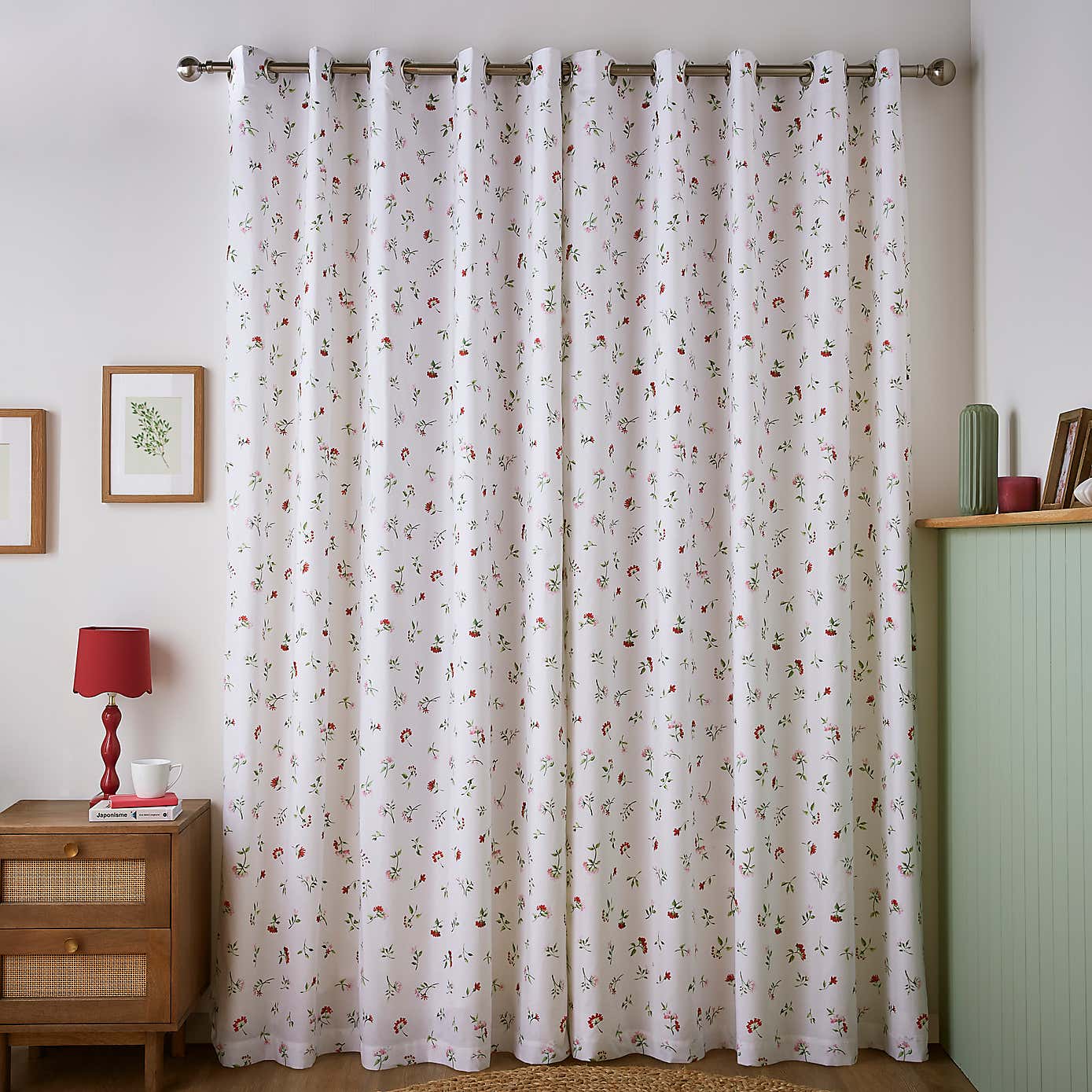 Margo Floral Cotton Blackout Eyelet Curtains