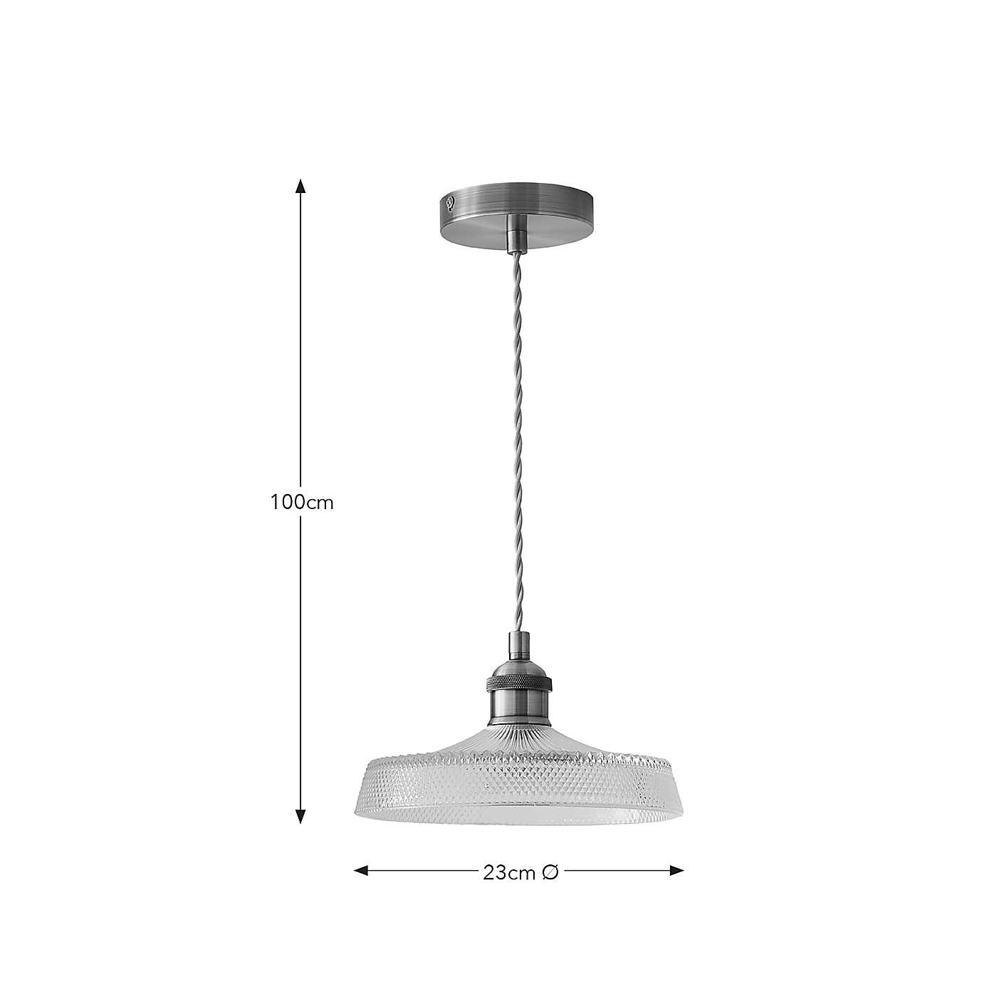 Churchgate Shilton Pressed Glass Adjustable Pendant Light