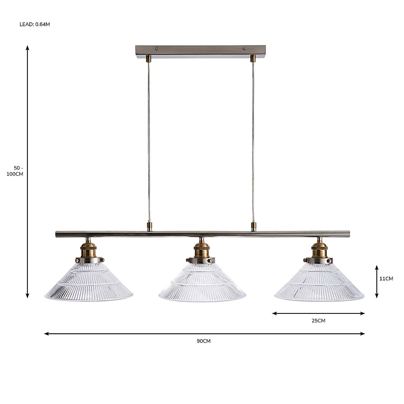 Logan 3 Light Diner Ceiling Fitting