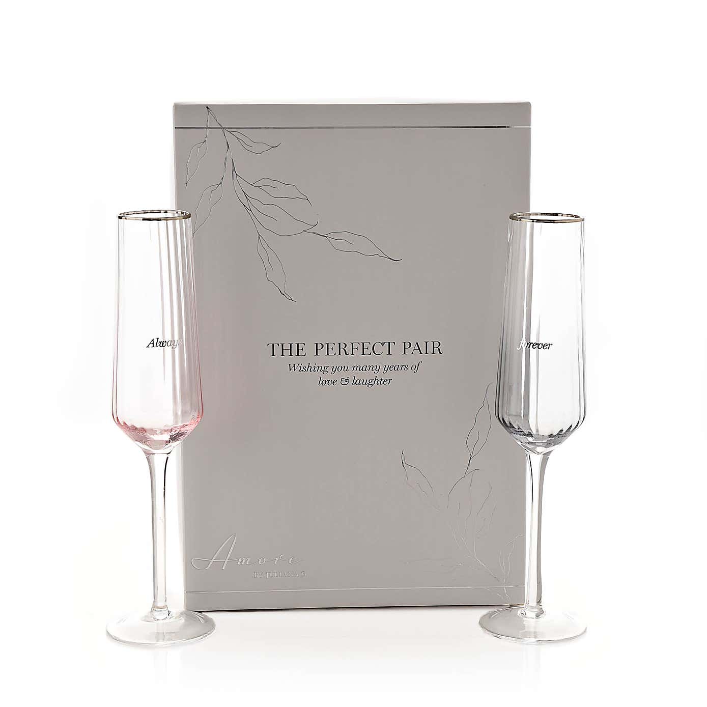 Amore Set of 2 Always & Forever Flute Glasses