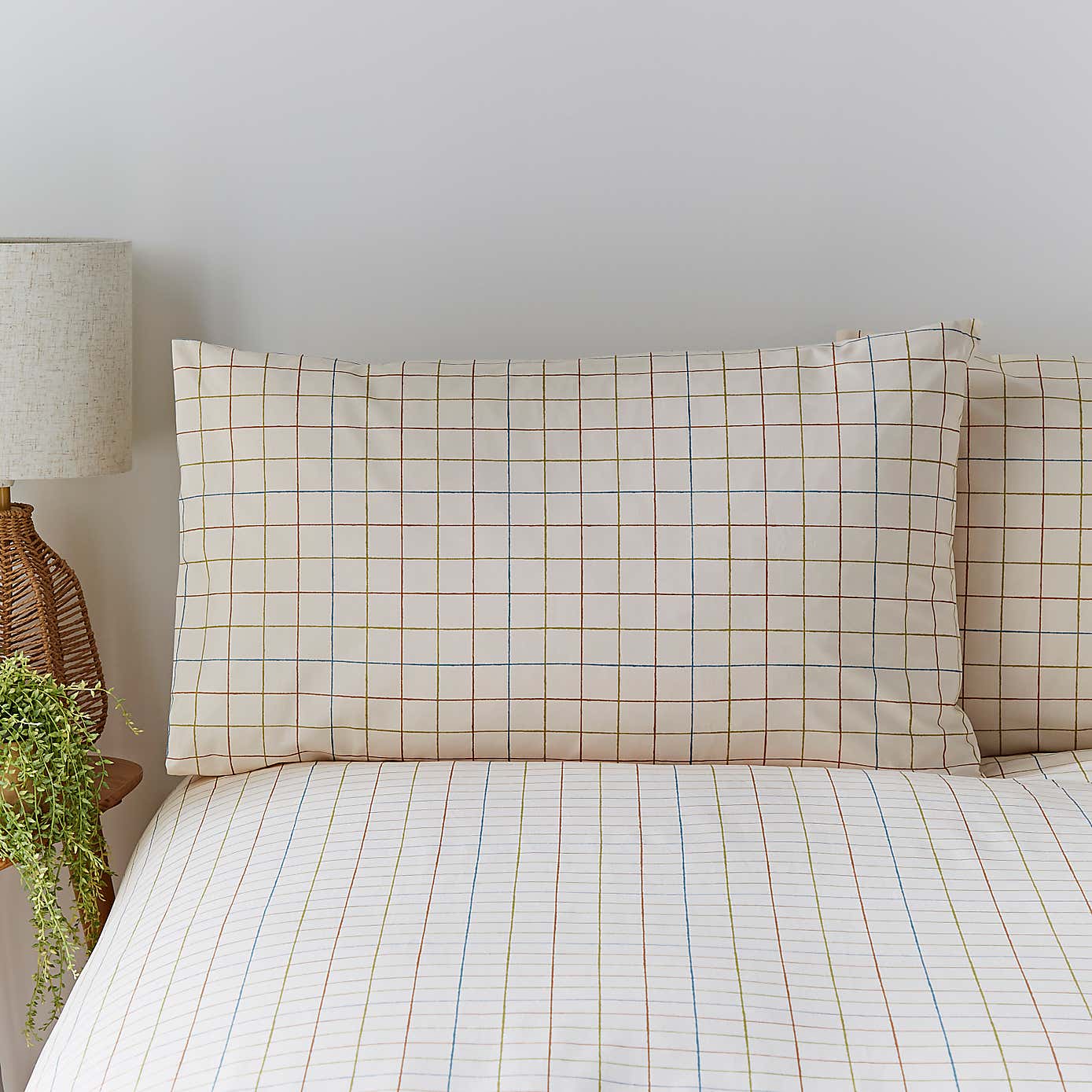 Elements Randig Natural Duvet Cover and Pillowcase Set