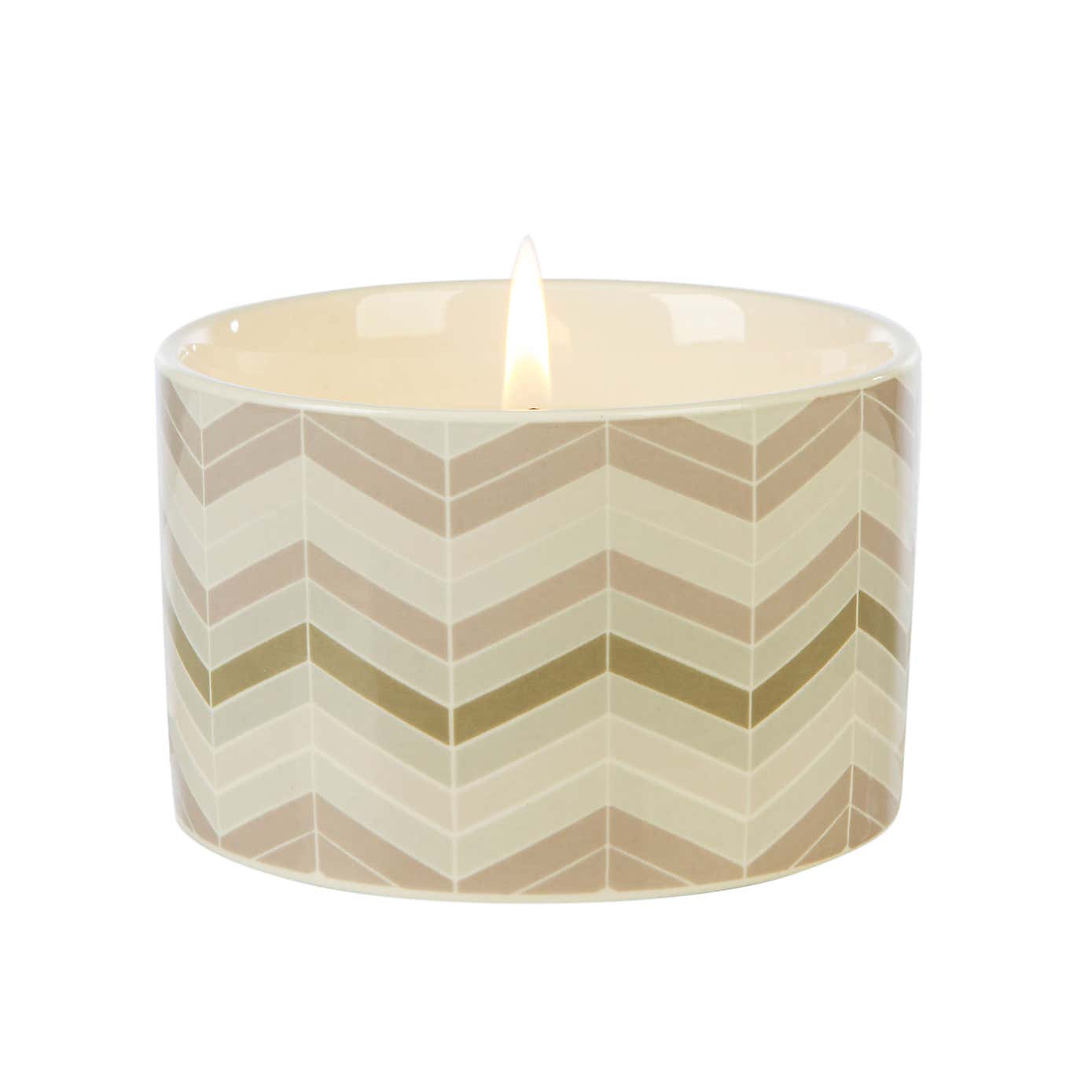 Fired Earth Large Ceramic Darjeeling & Damask Rose Wax Filled Candle