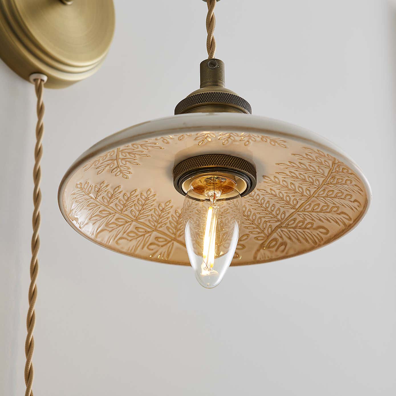 Churchgate Fawsley Fern Industrial Plug In Wall Light