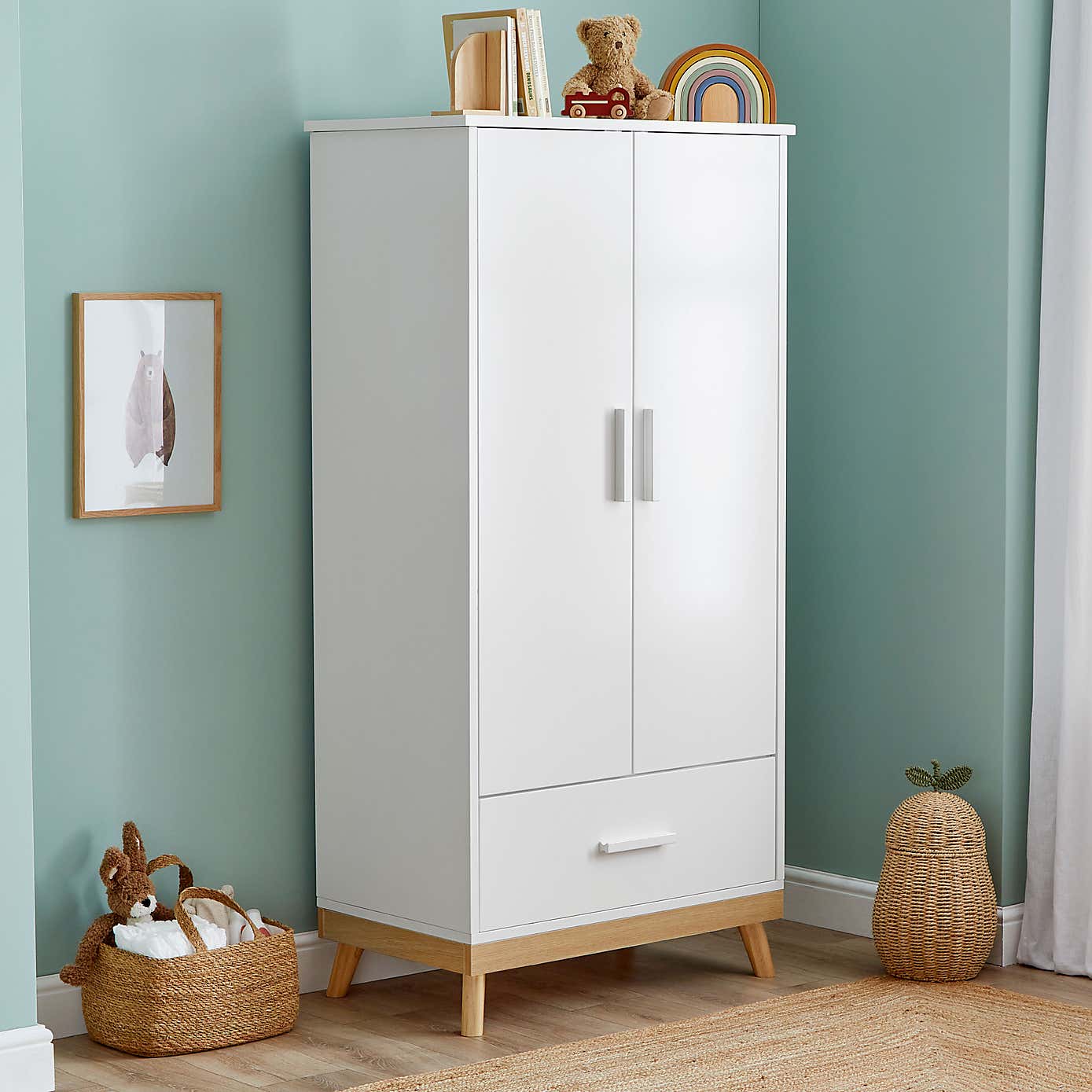 Mona Nursery Wardrobe, White