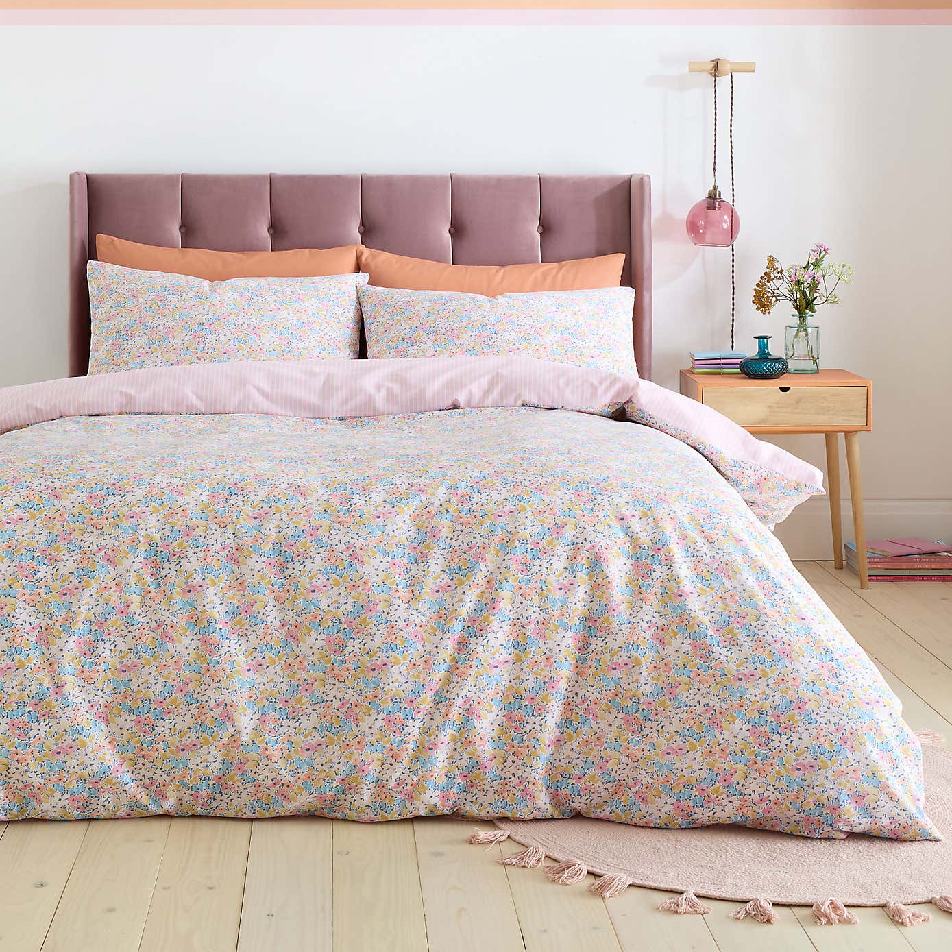 Catherine Lansfield Darcy Floral Reversible Duvet Cover & Pillowcase Set