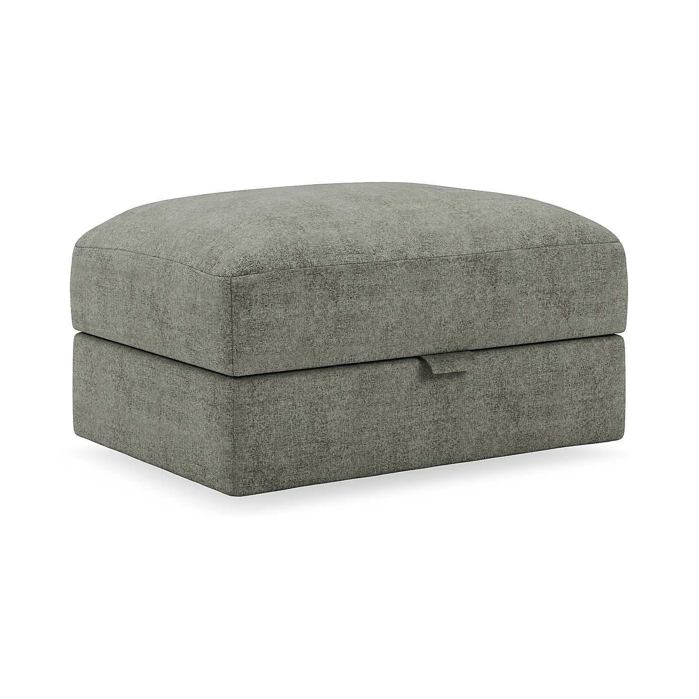 Hattie Tonal Plush Chenille Storage Footstool