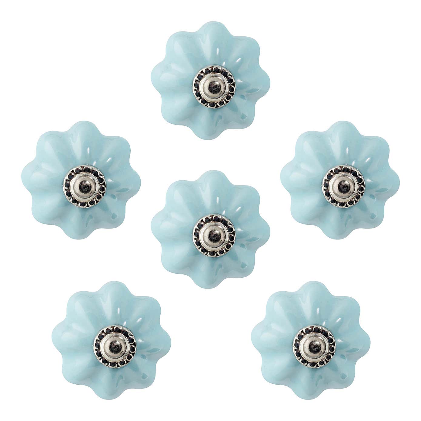 Pack of 6 Nicola Spring Flower Shaped Drawer Knobs