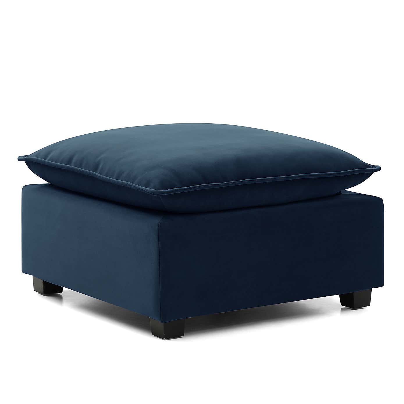 Moda Corner Modular Sofa with Chaise, Navy Velvet