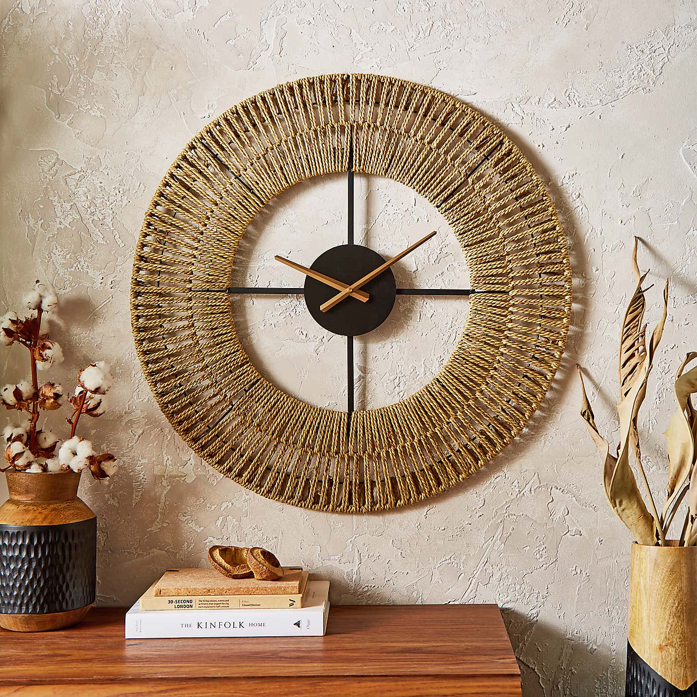 Seagrass Skeleton Clock, 70cm