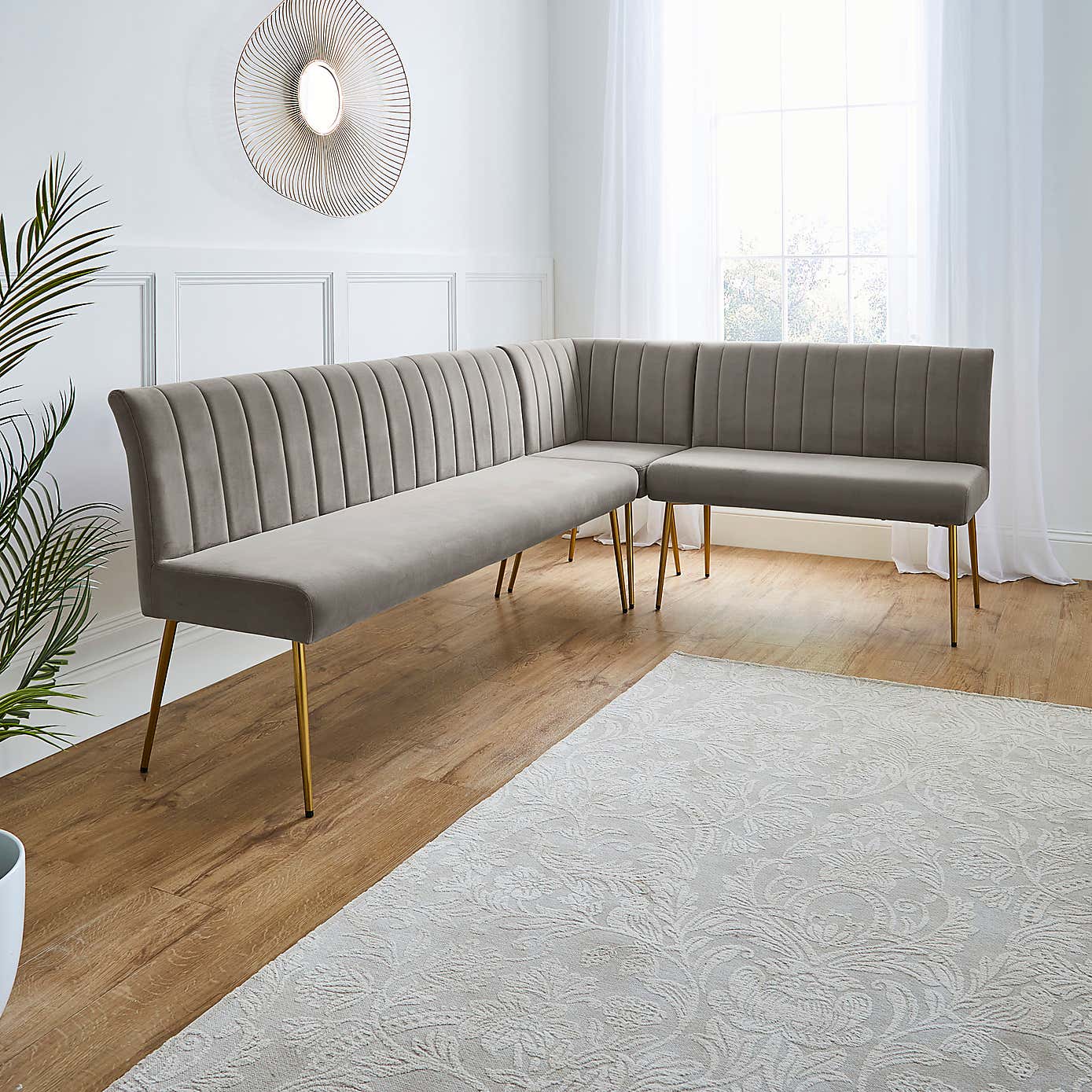 Kendall Velvet Corner Bench