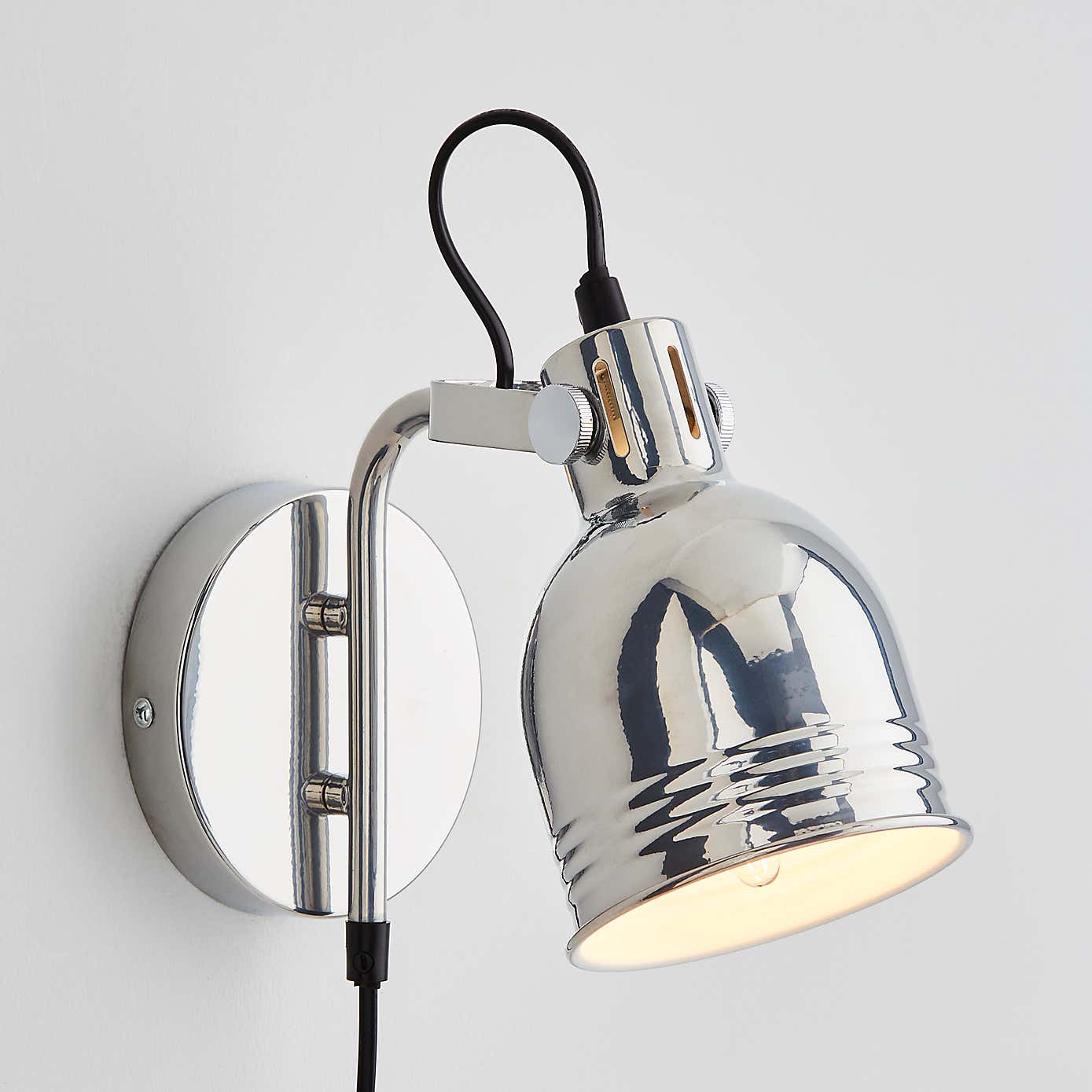Issac Chrome Effect Plug in Wall Light