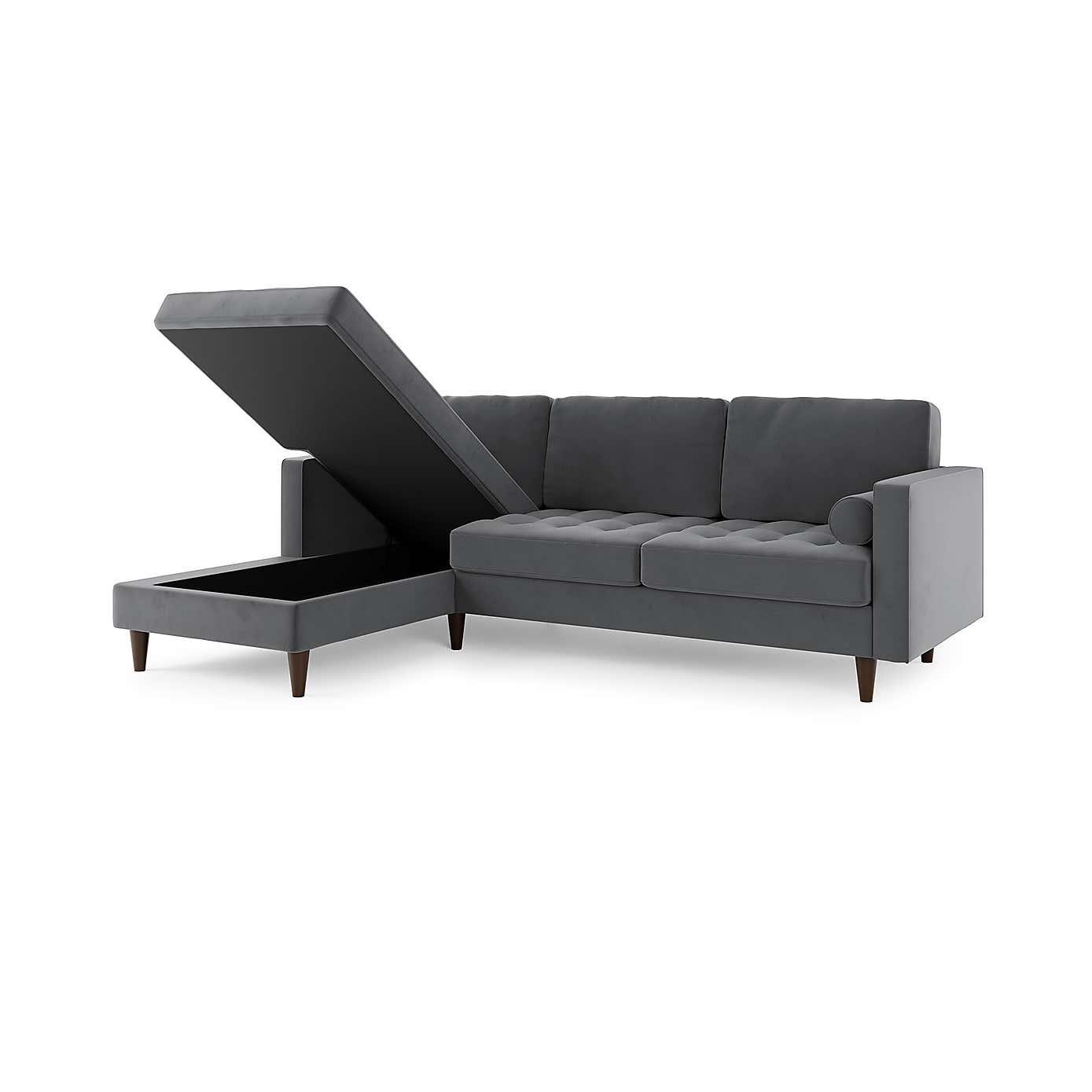 Zoe 4 Seater Corner Double Sofa Bed, Velvet
