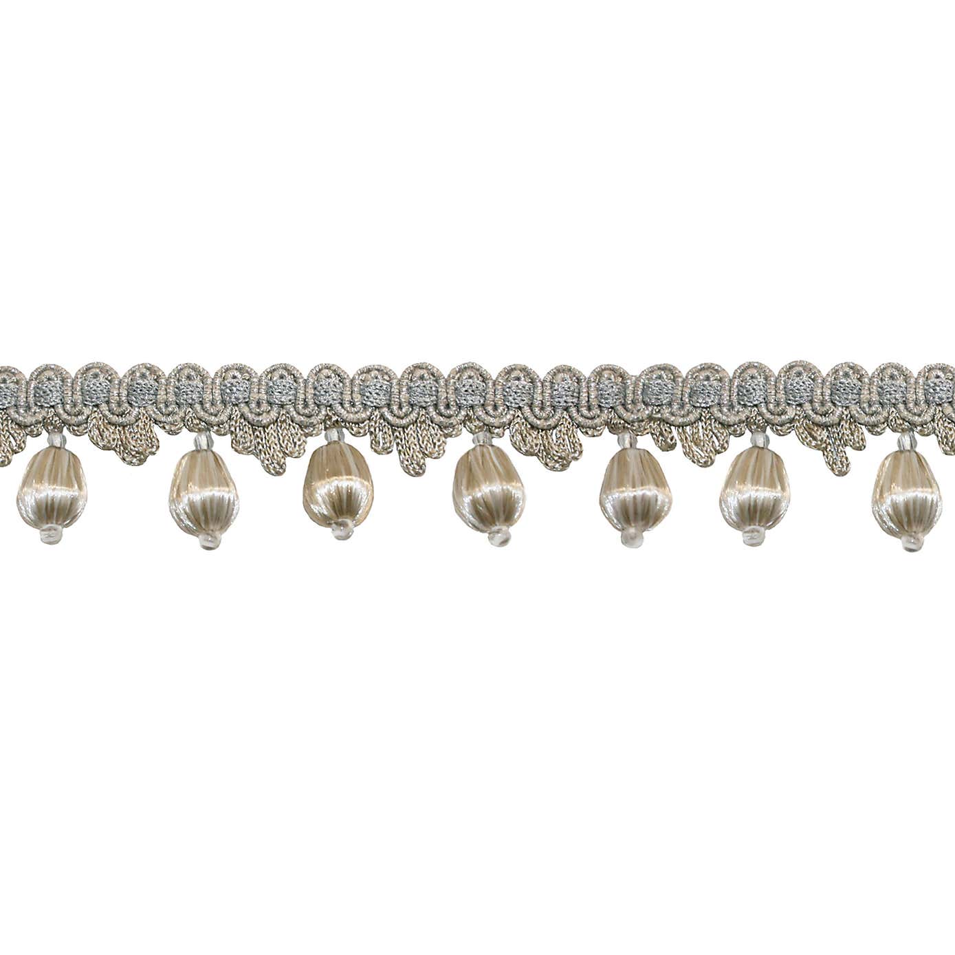 Metallic Pear Drop Platinum Trim