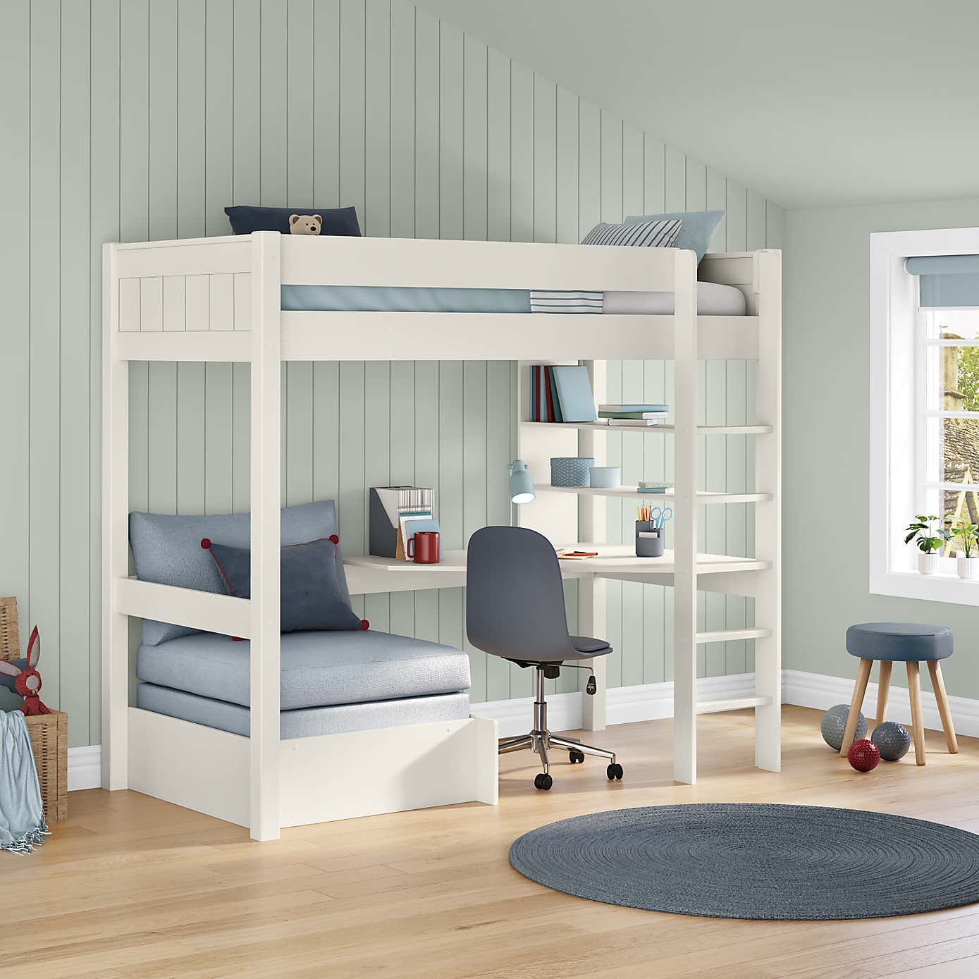 Stompa Classic Highsleeper with Desk And Chair Bed