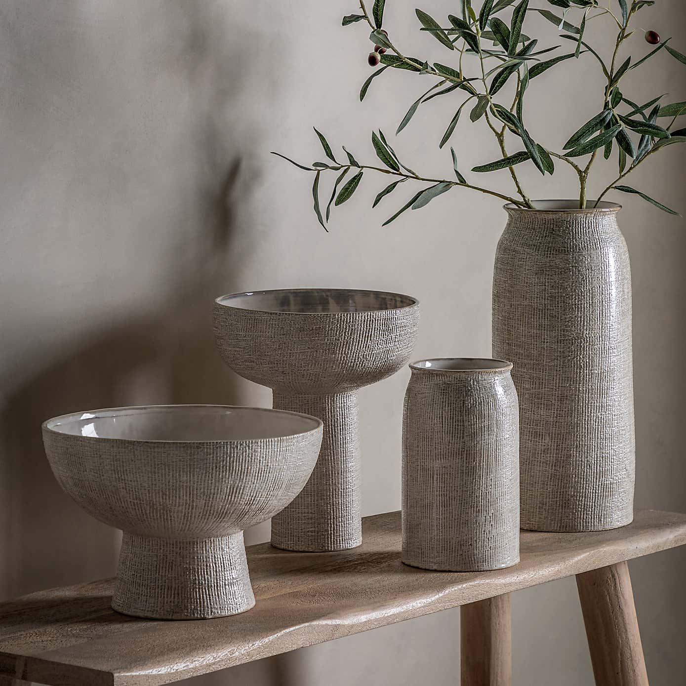 Nyla Bowl Shaped Stoneware Vase, Medium