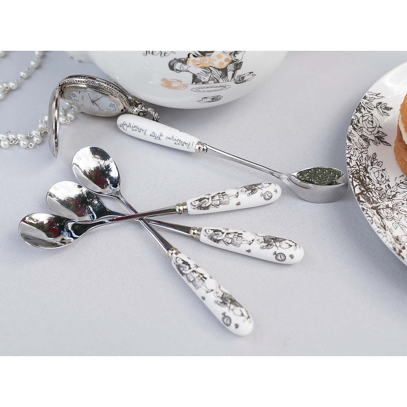 Alice in Wonderland Set of 4 Teaspoons