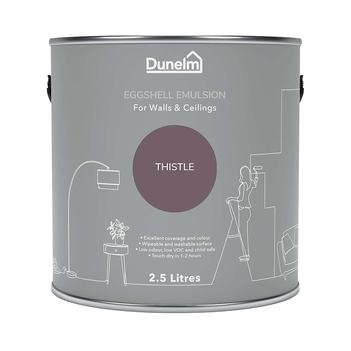 Dunelm Thistle Eggshell Emulsion Paint