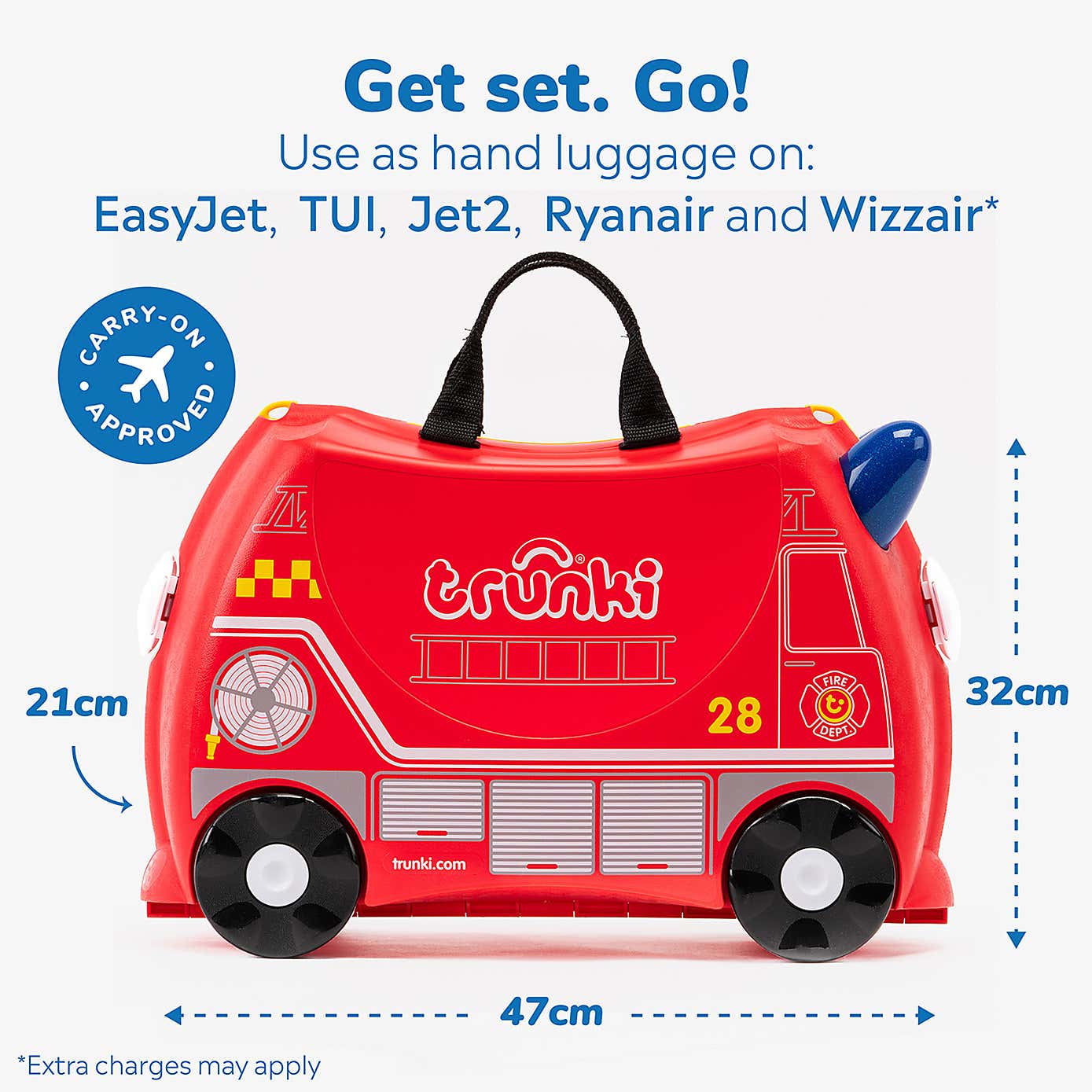 Trunki Frank the Fire Truck Ride On Suitcase