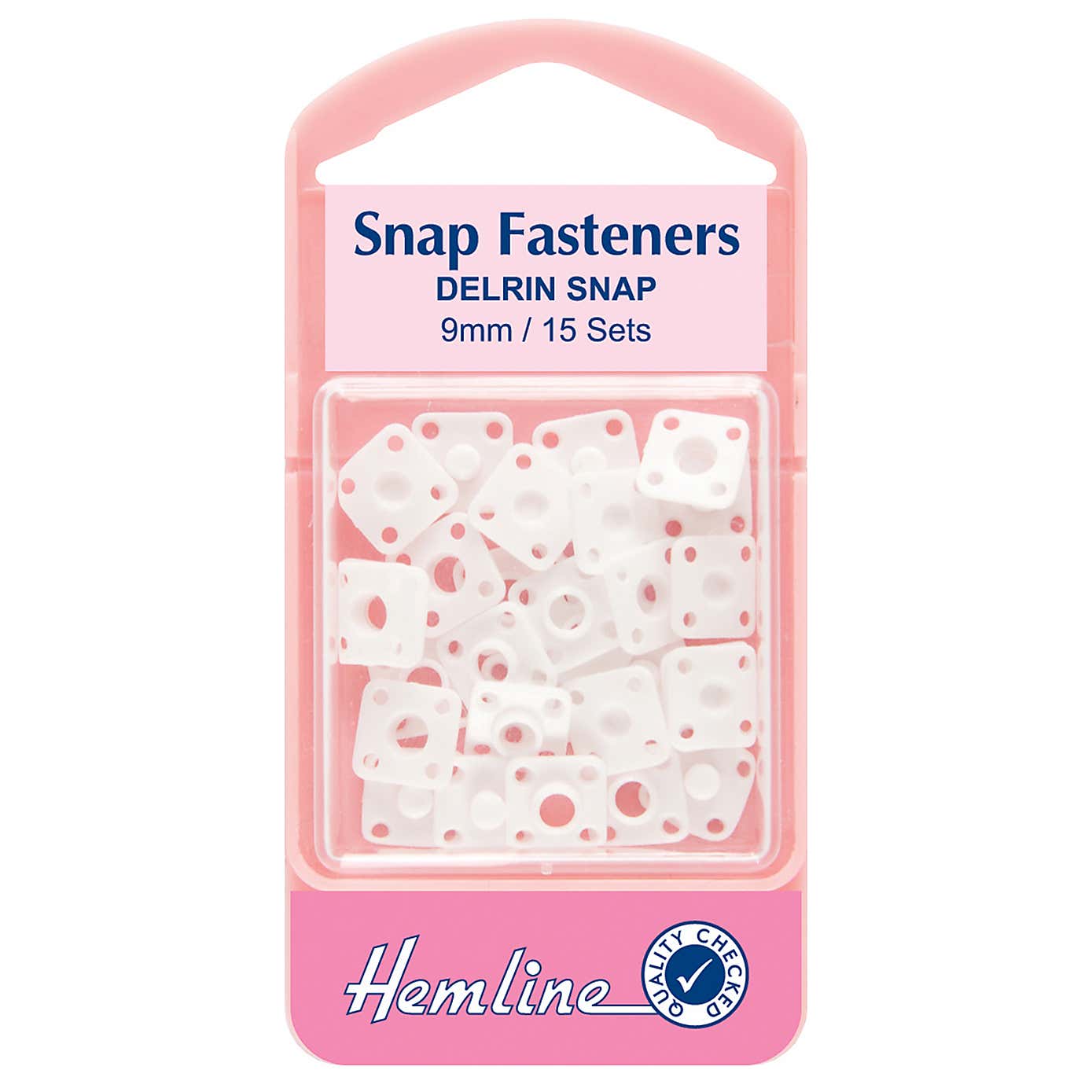 Hemline White Delrin Snaps, 9mm