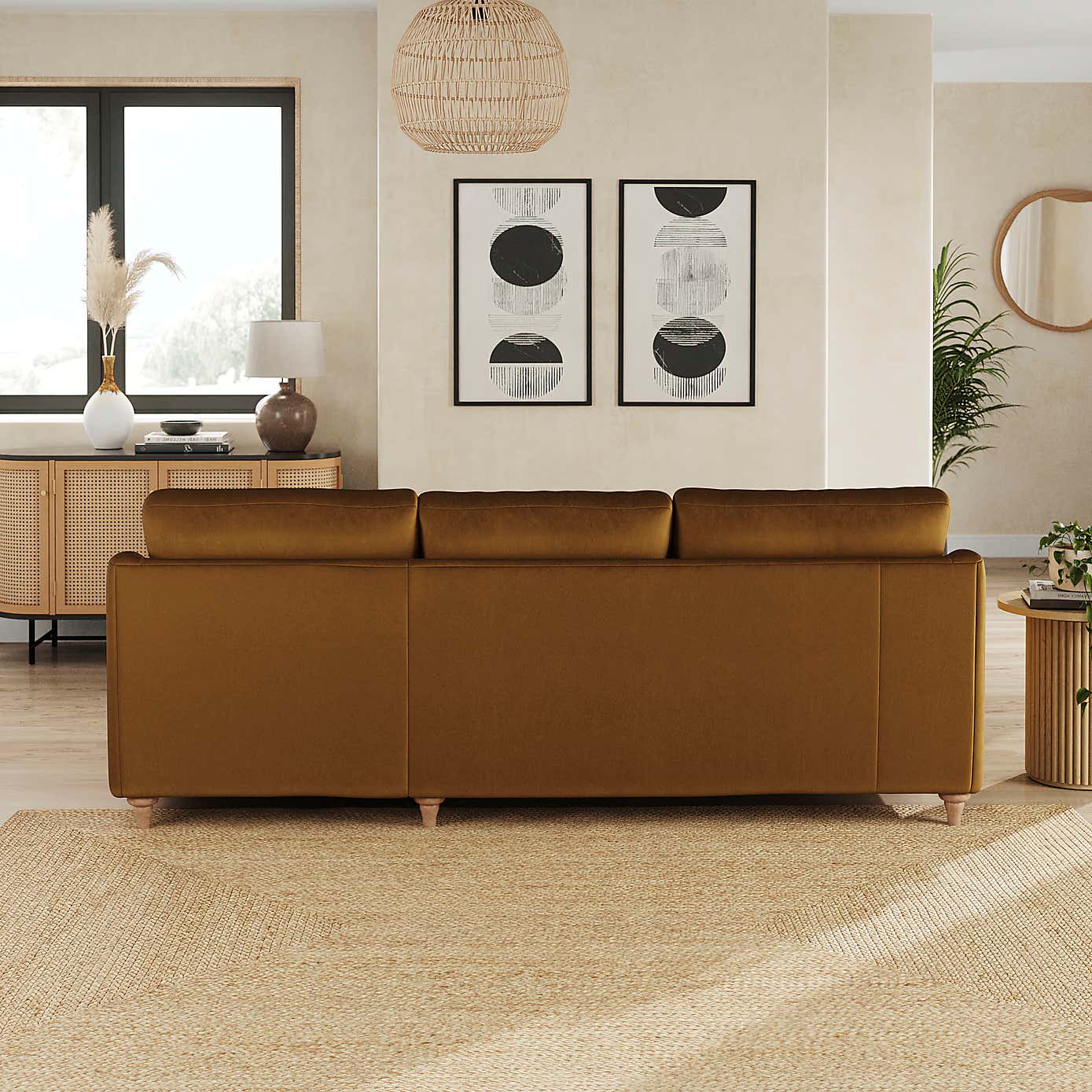 Hattie Matte Plush Velvet Corner Chaise Sofa