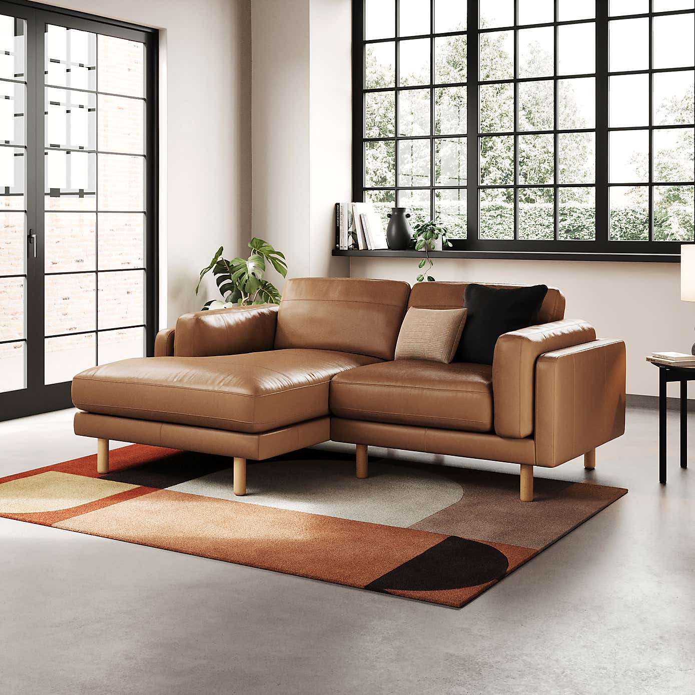 Newton Classic Leather Corner Chaise Sofa