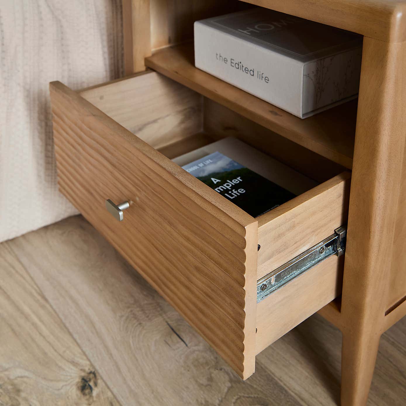 Olsson Hand Carved 1 Drawer Bedside Table