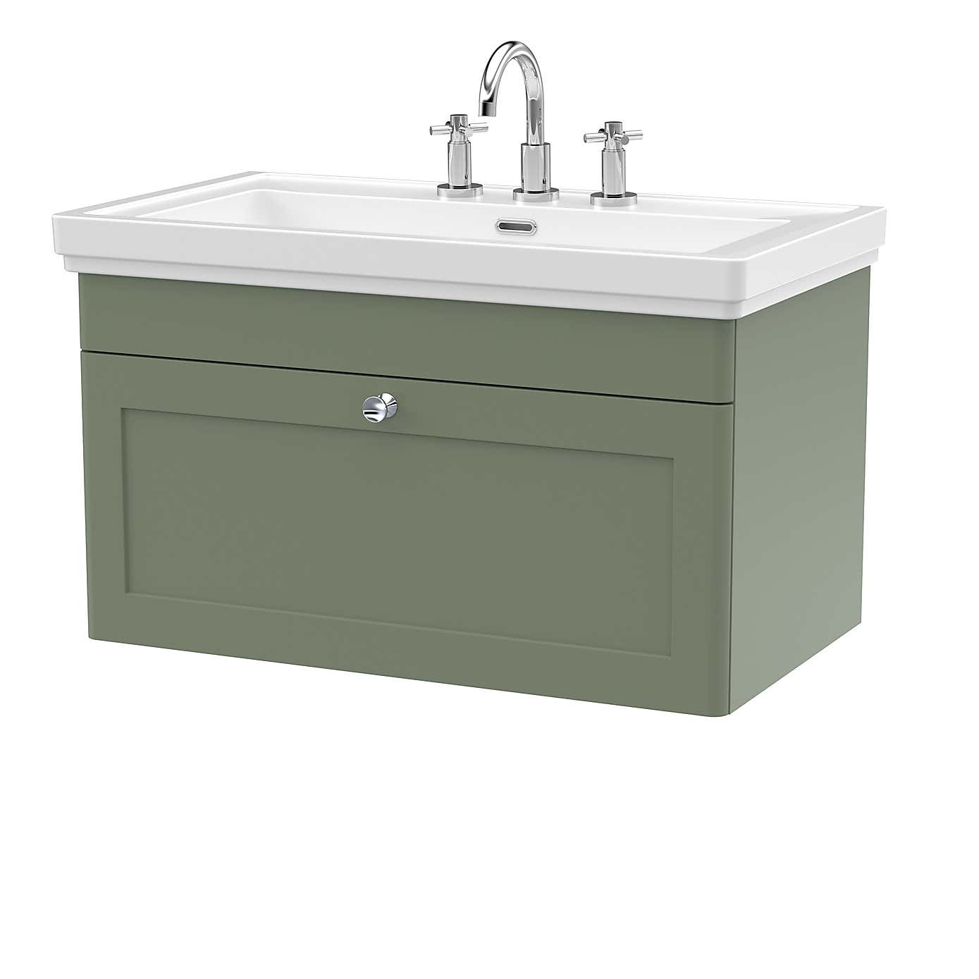 Classique Wall Mounted 1 Drawer Vanity Unit with Basin