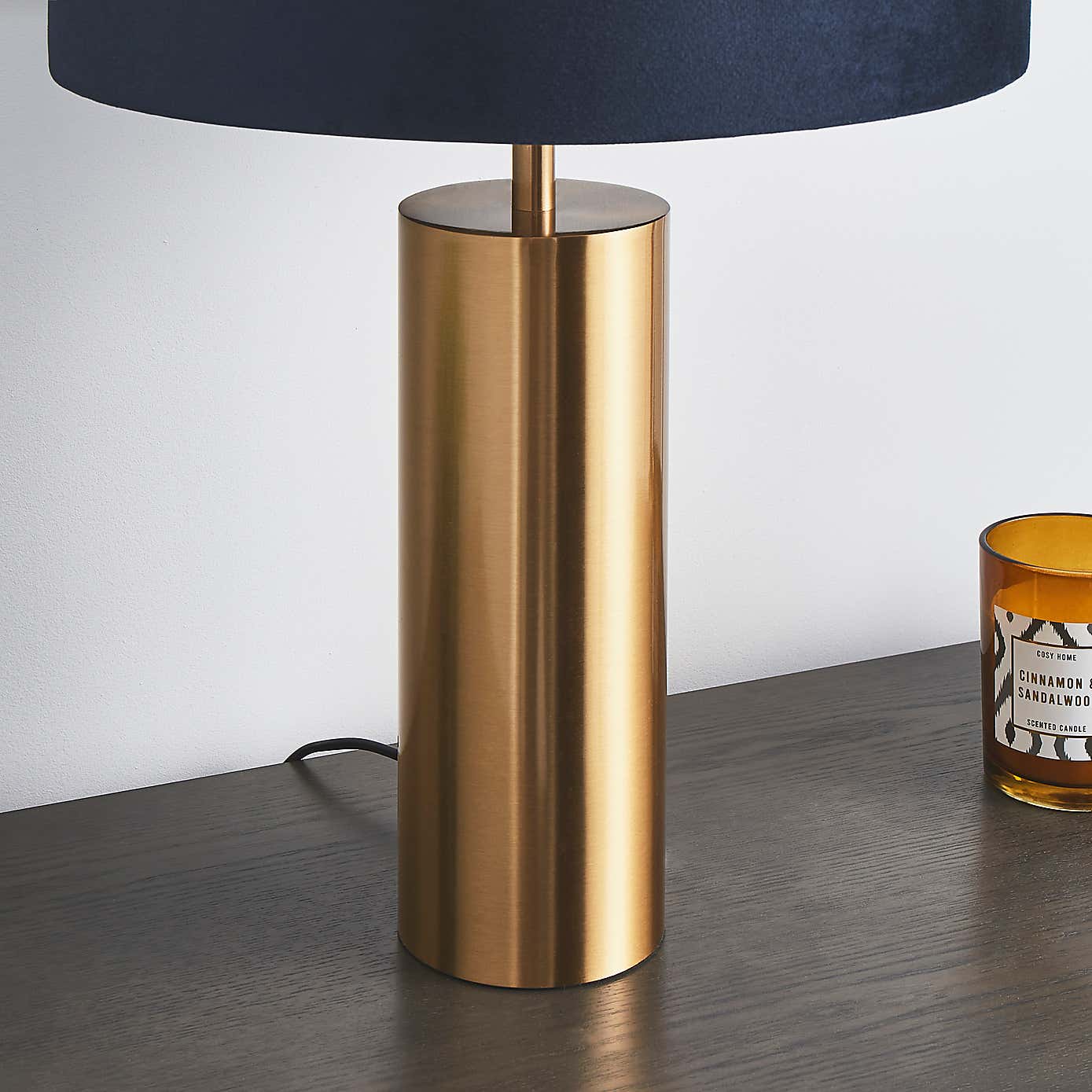 Nesa Brushed Gold and Green Velvet Touch Dimmable Table Lamp