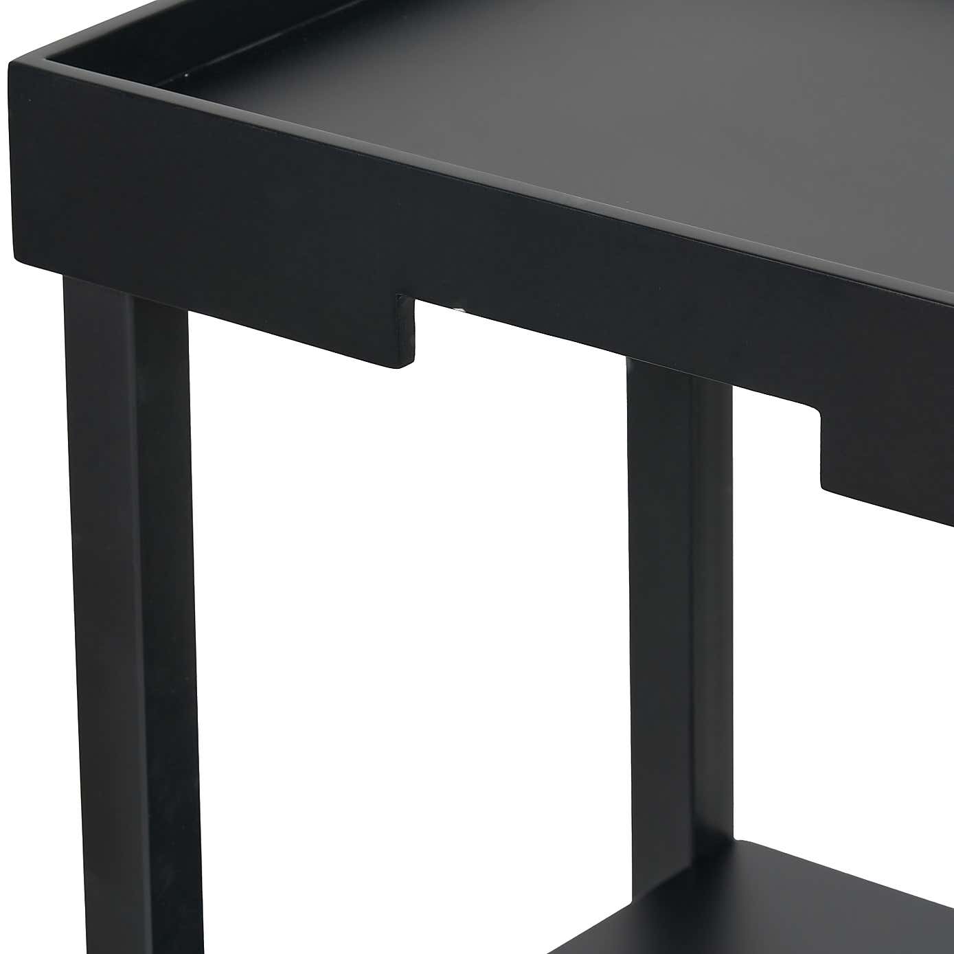 Marnie Side Table, Black Wood