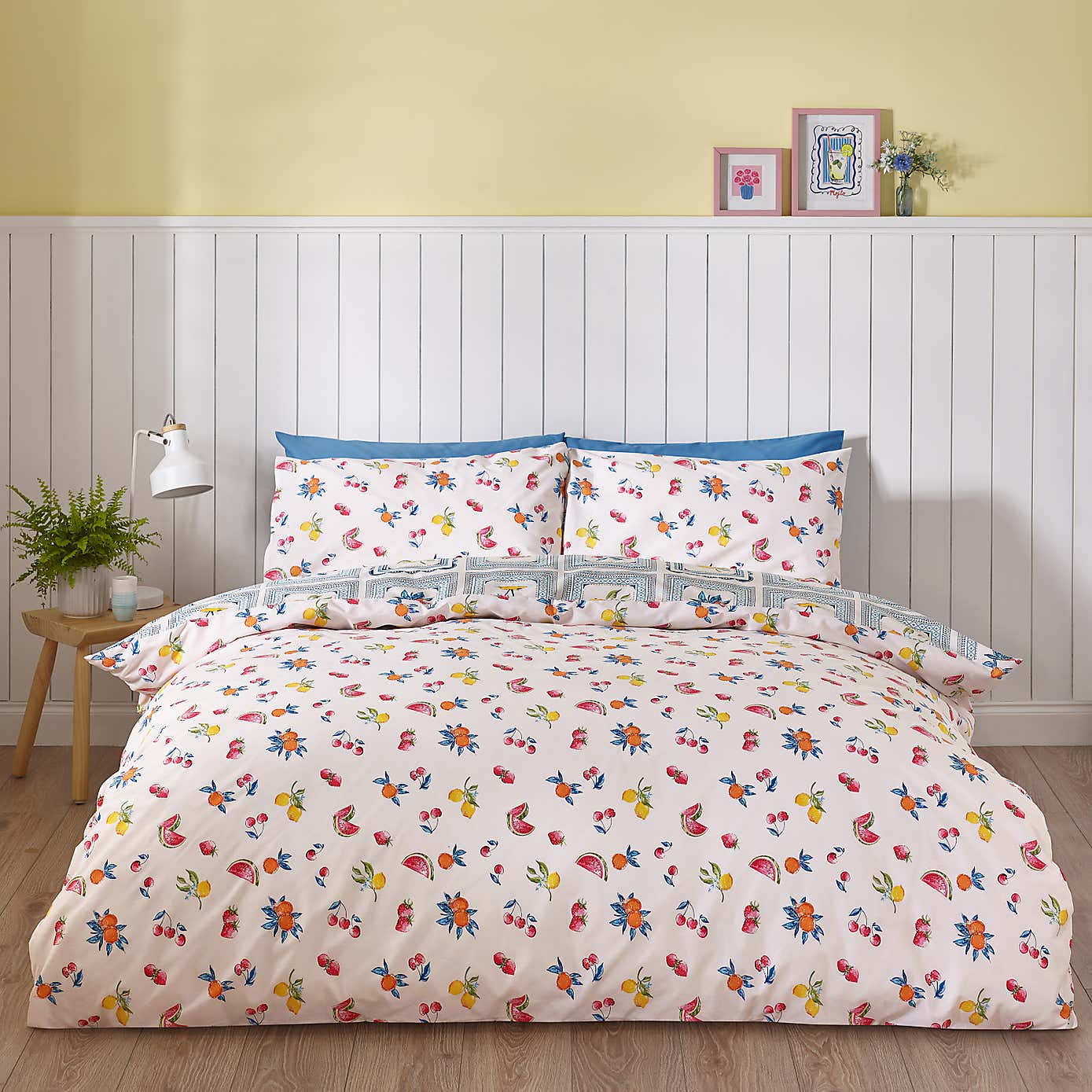 Catherine Lansfield Riviera Tiles Reversible Duvet Cover & Pillowcase Set