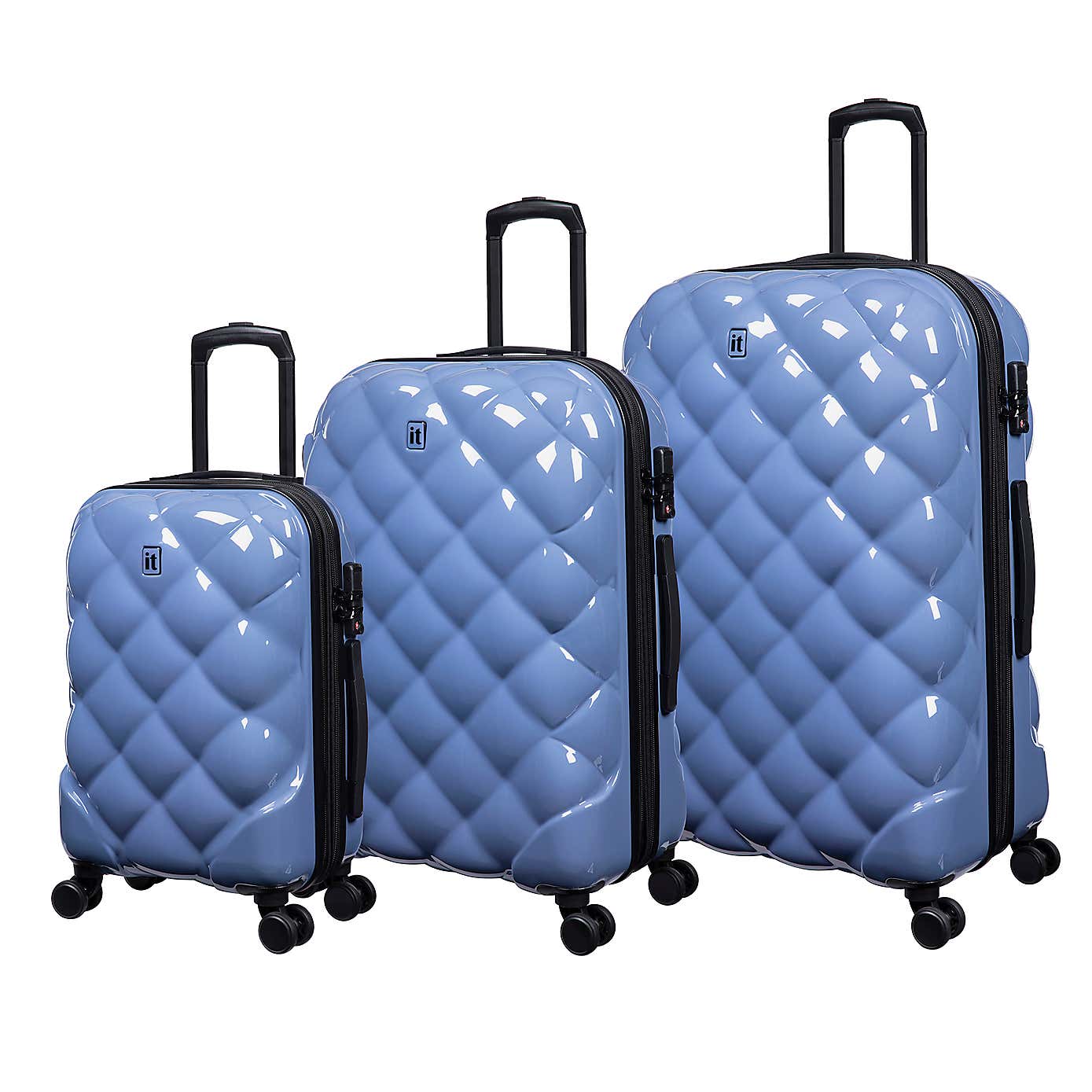 IT Luggage Set of 3 St Tropez Hard Shell Suitcases