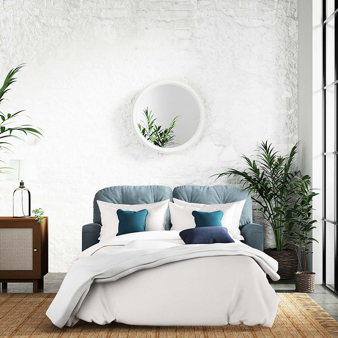 Martha Vintage Chenille 2 Seater Double Sofa Bed