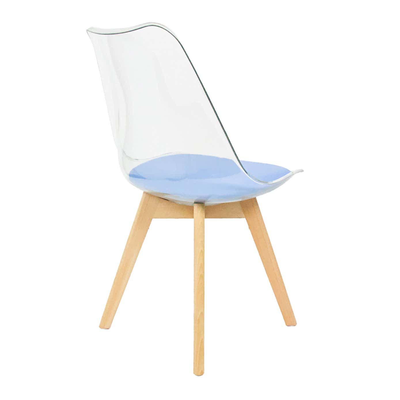 Fusion Living Soho Clear Plastic Dining Chair with Squared Legs