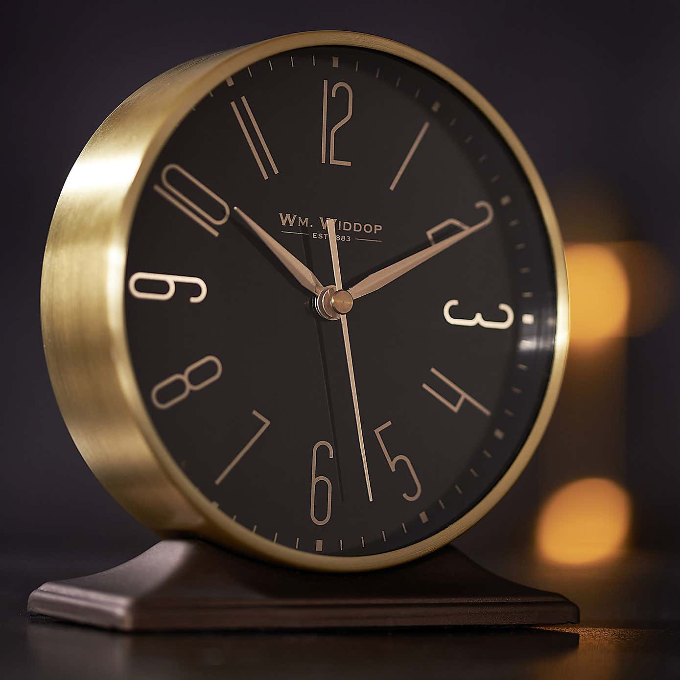 Widdop Black & Gold Mantel Alarm Clock